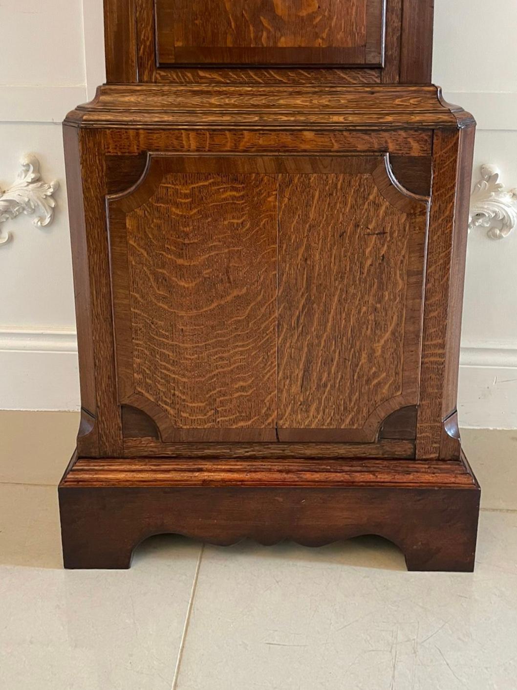 Antique George III Quality 8 Day Oak Longcase Clock by Walker of Nantwich For Sale 15