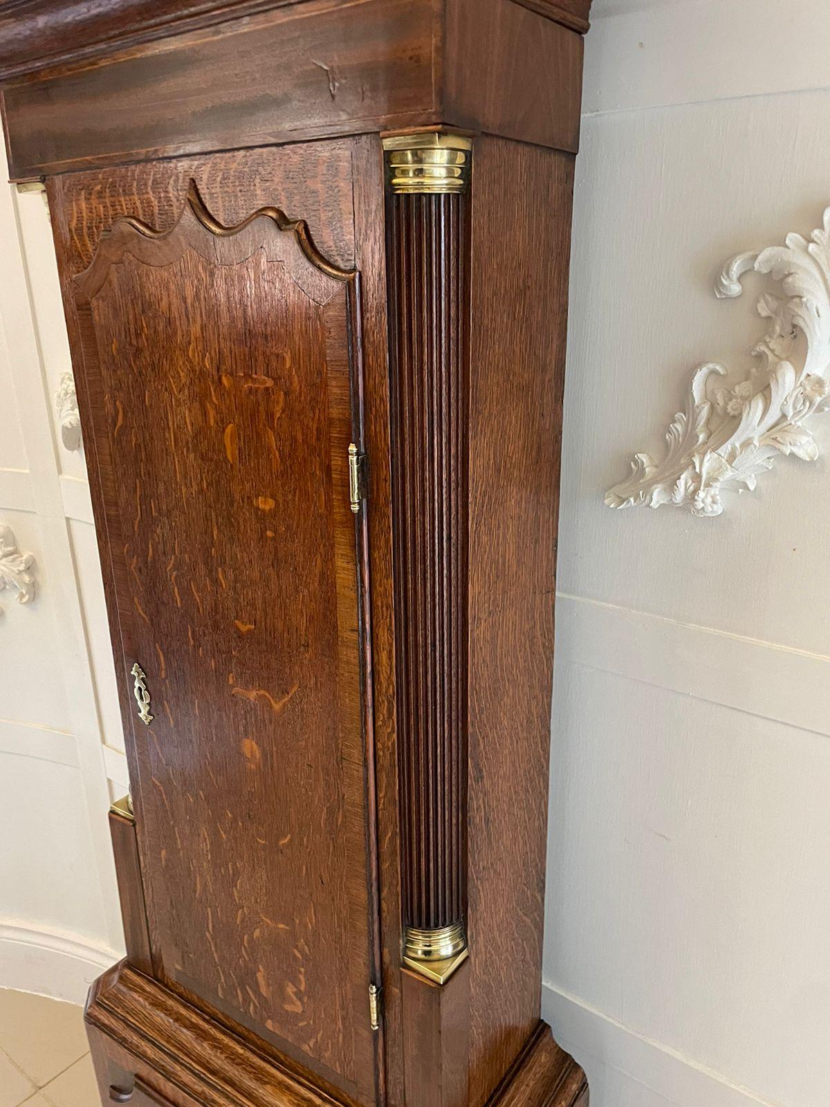 English Antique George III Quality 8 Day Oak Longcase Clock by Walker of Nantwich For Sale