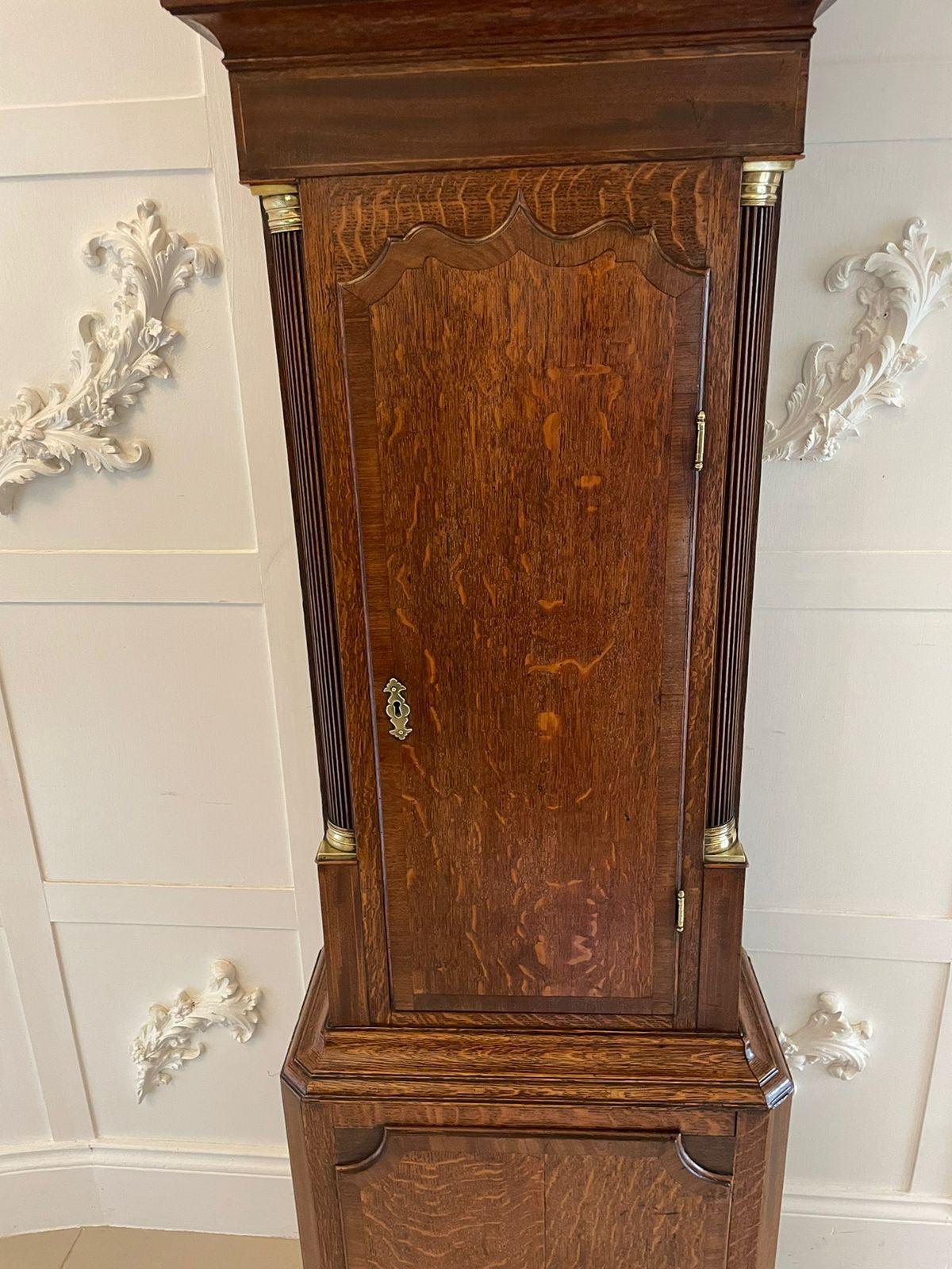 XIXe siècle Horloge de parquet ancienne en chêne de qualité George III de 8 jours par Walker of Nantwich en vente