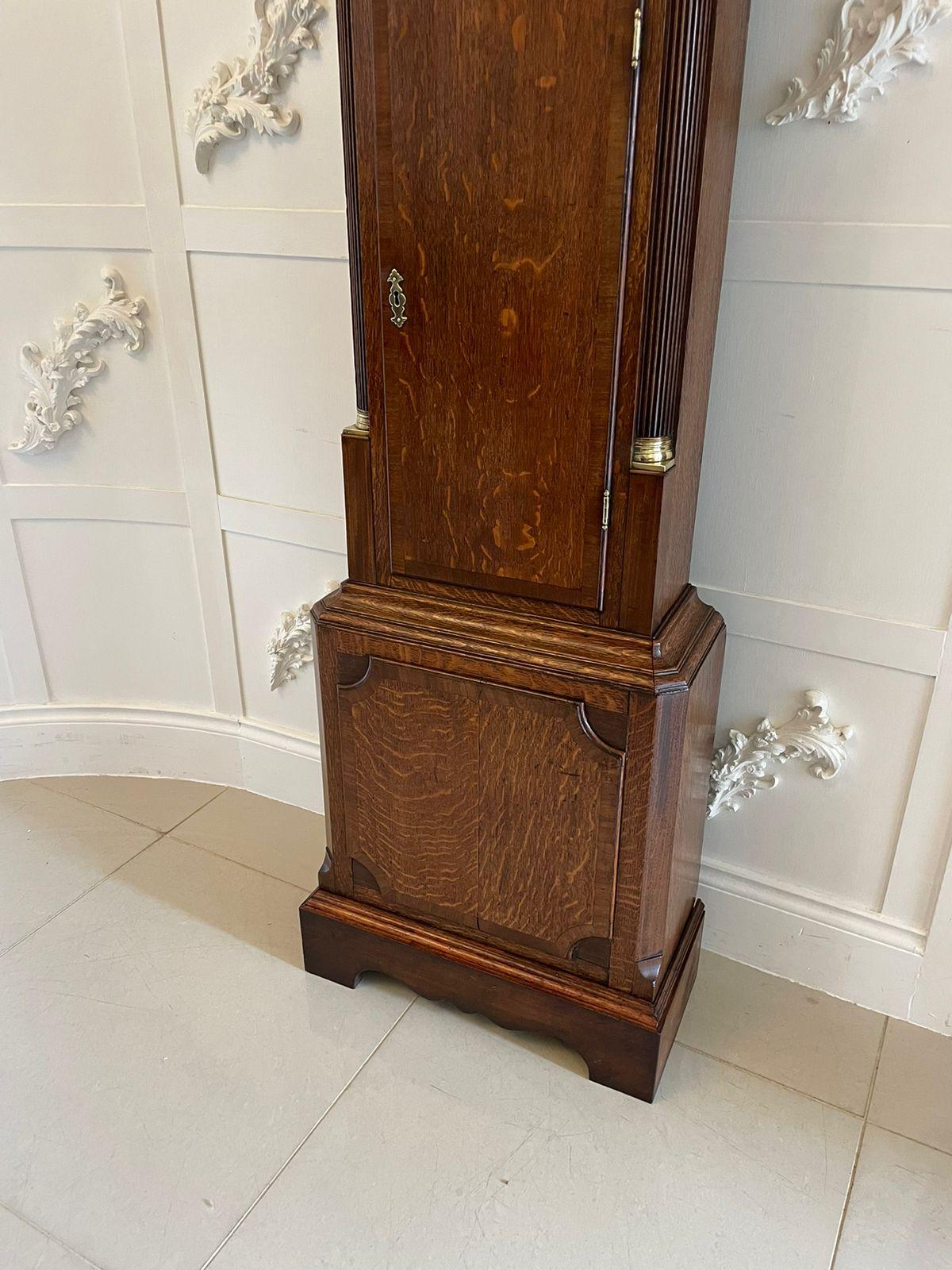 Antique George III Quality 8 Day Oak Longcase Clock by Walker of Nantwich For Sale 2