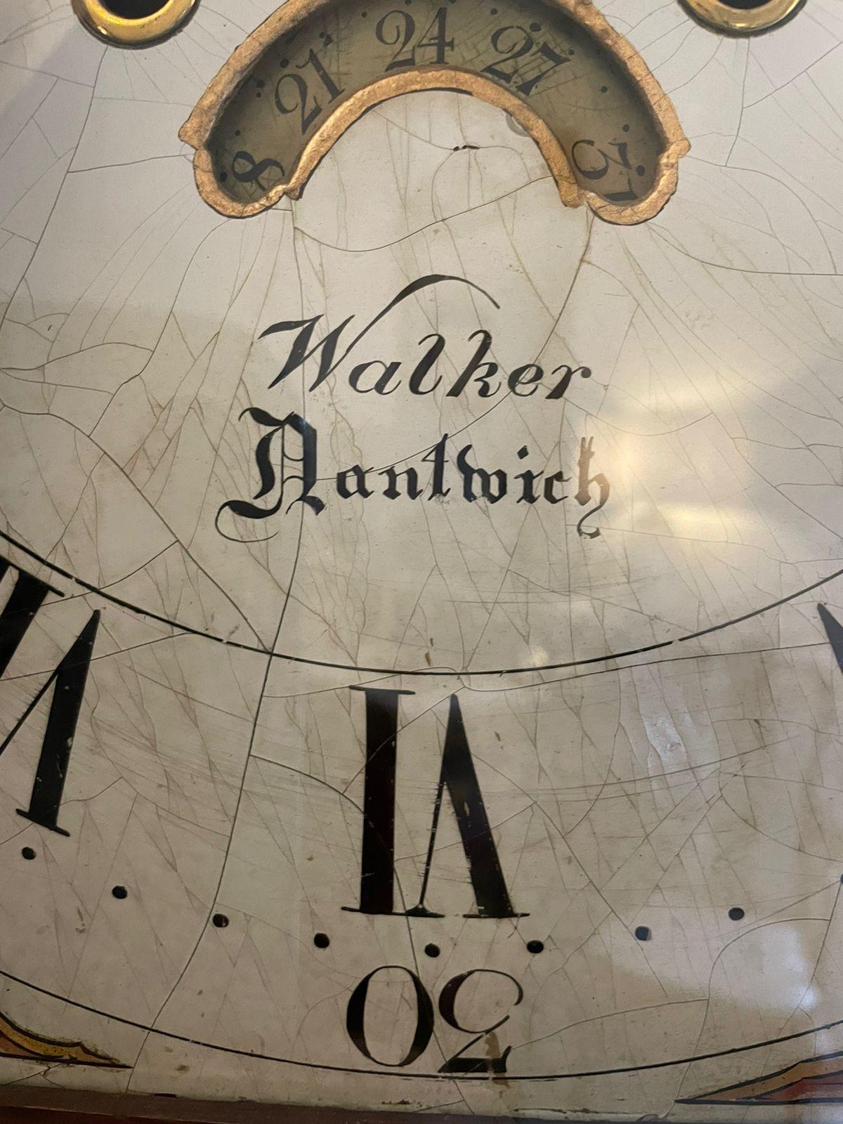 Horloge de parquet ancienne en chêne de qualité George III de 8 jours par Walker of Nantwich en vente 1