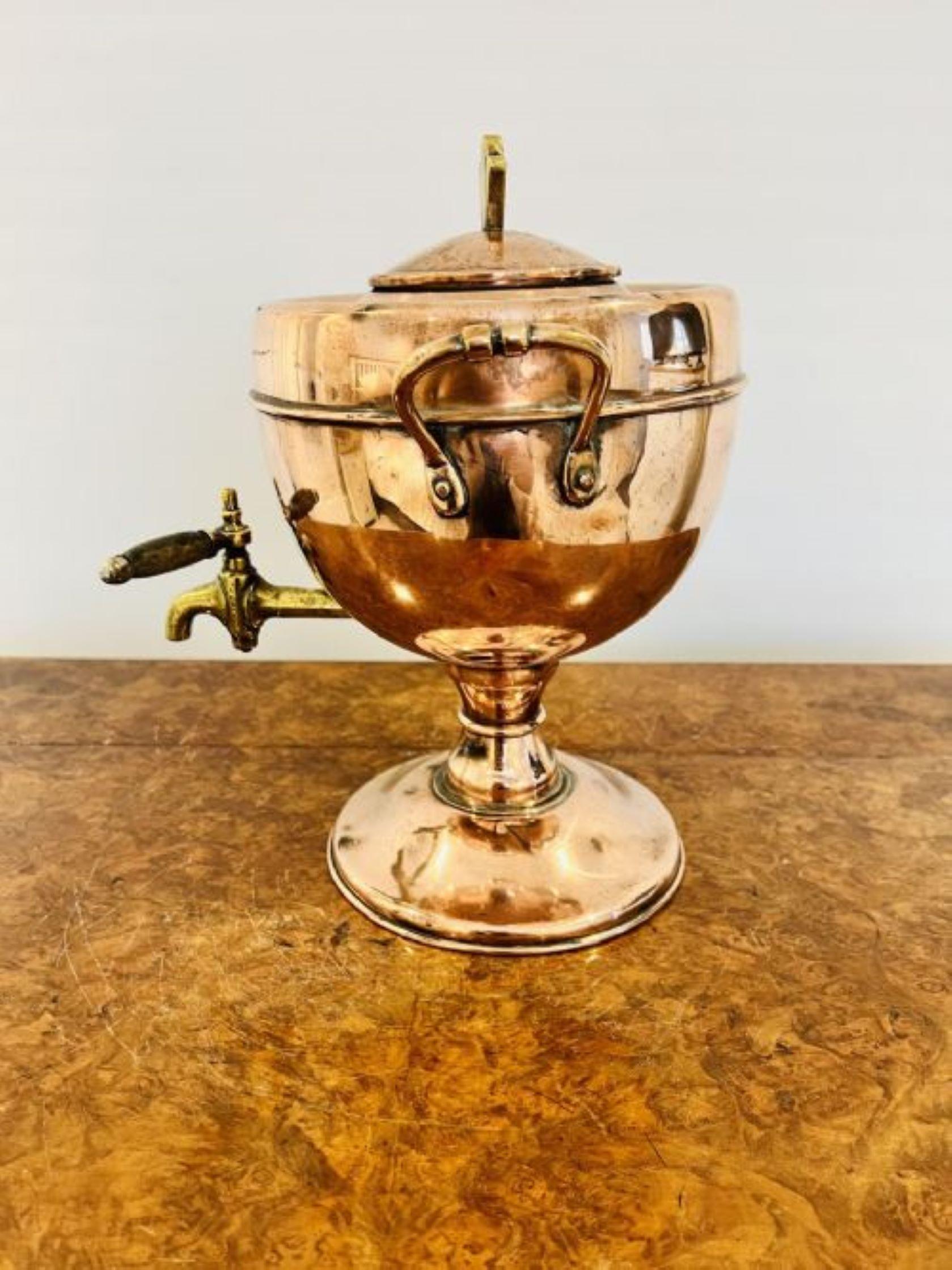 19th Century Antique George III quality copper & brass samovar  For Sale