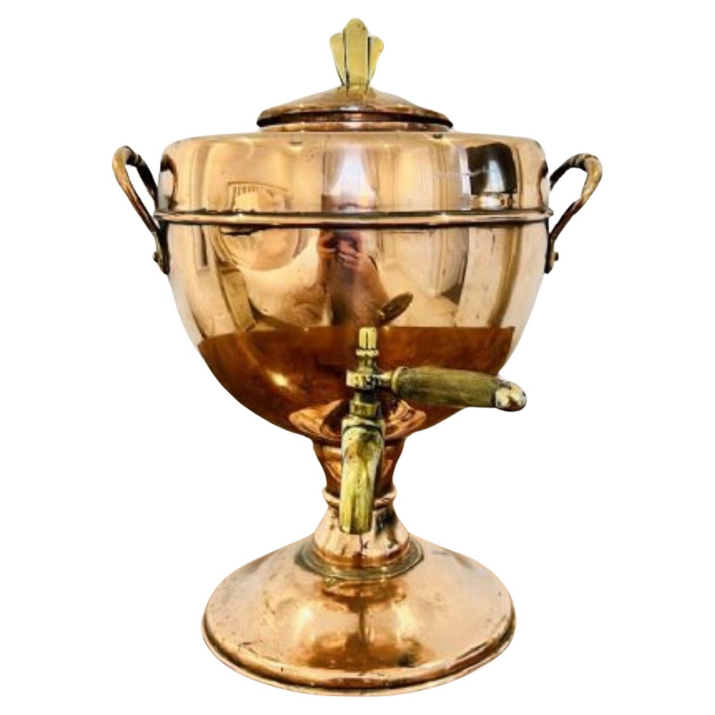 Antique George III quality copper & brass samovar  For Sale