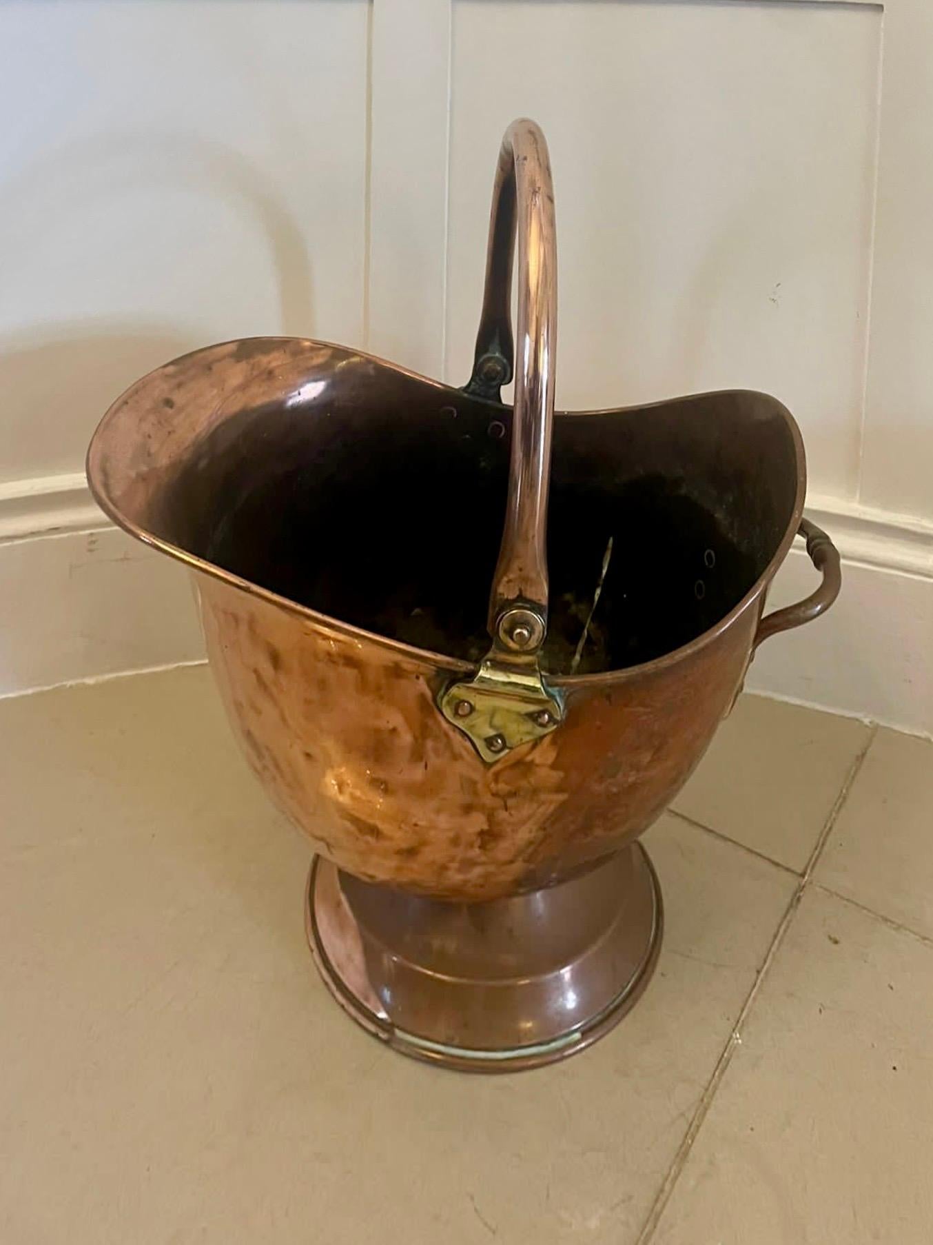 Antique George III Quality Copper Coal Scuttle  For Sale 4