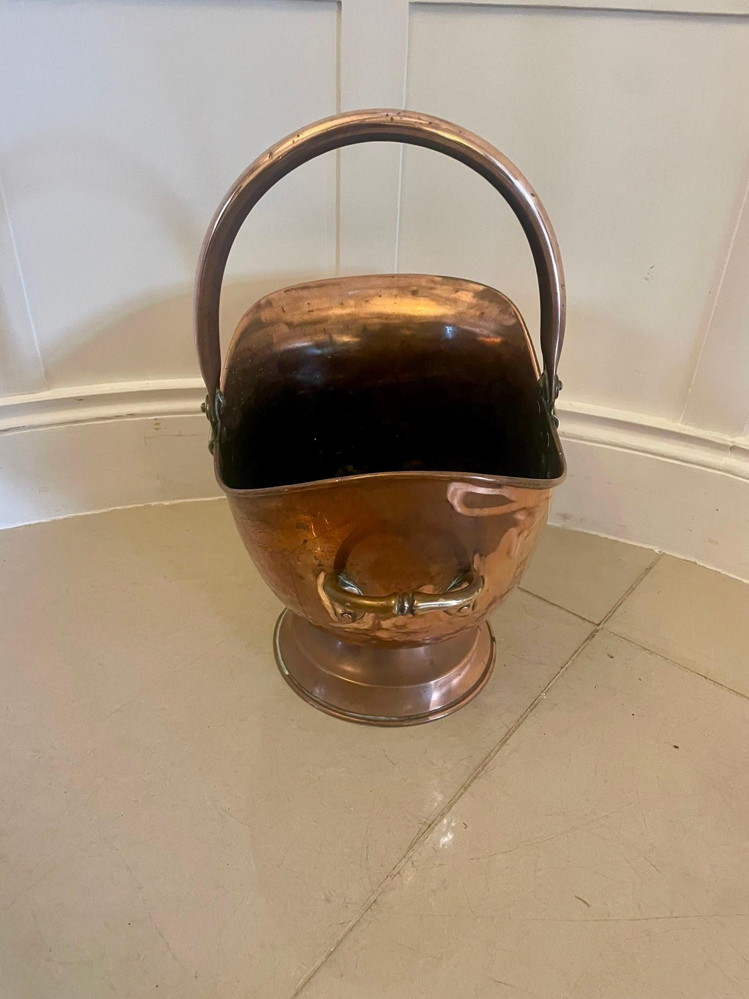 Antique George III Quality Copper Coal Scuttle  For Sale 5