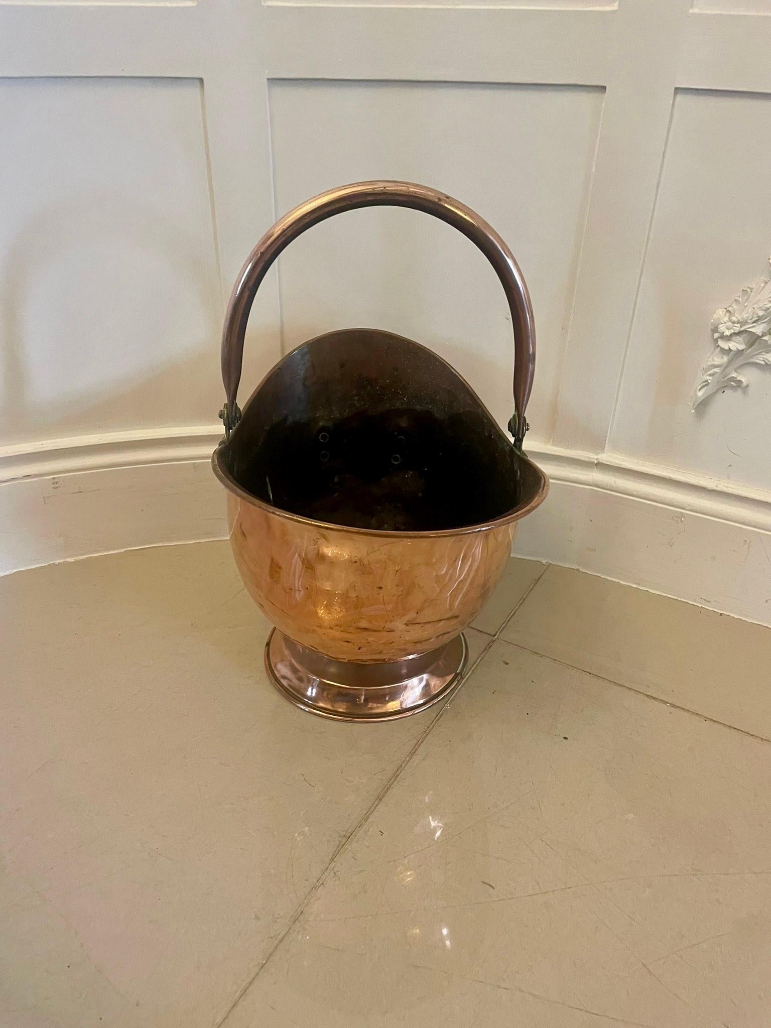 Antique George III Quality Copper Coal Scuttle  For Sale 2