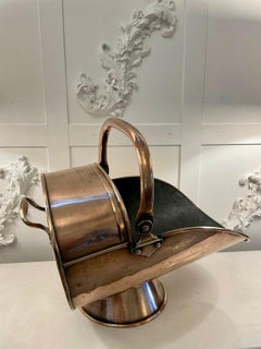 Antique George III Quality Copper Helmet Coal Scuttle