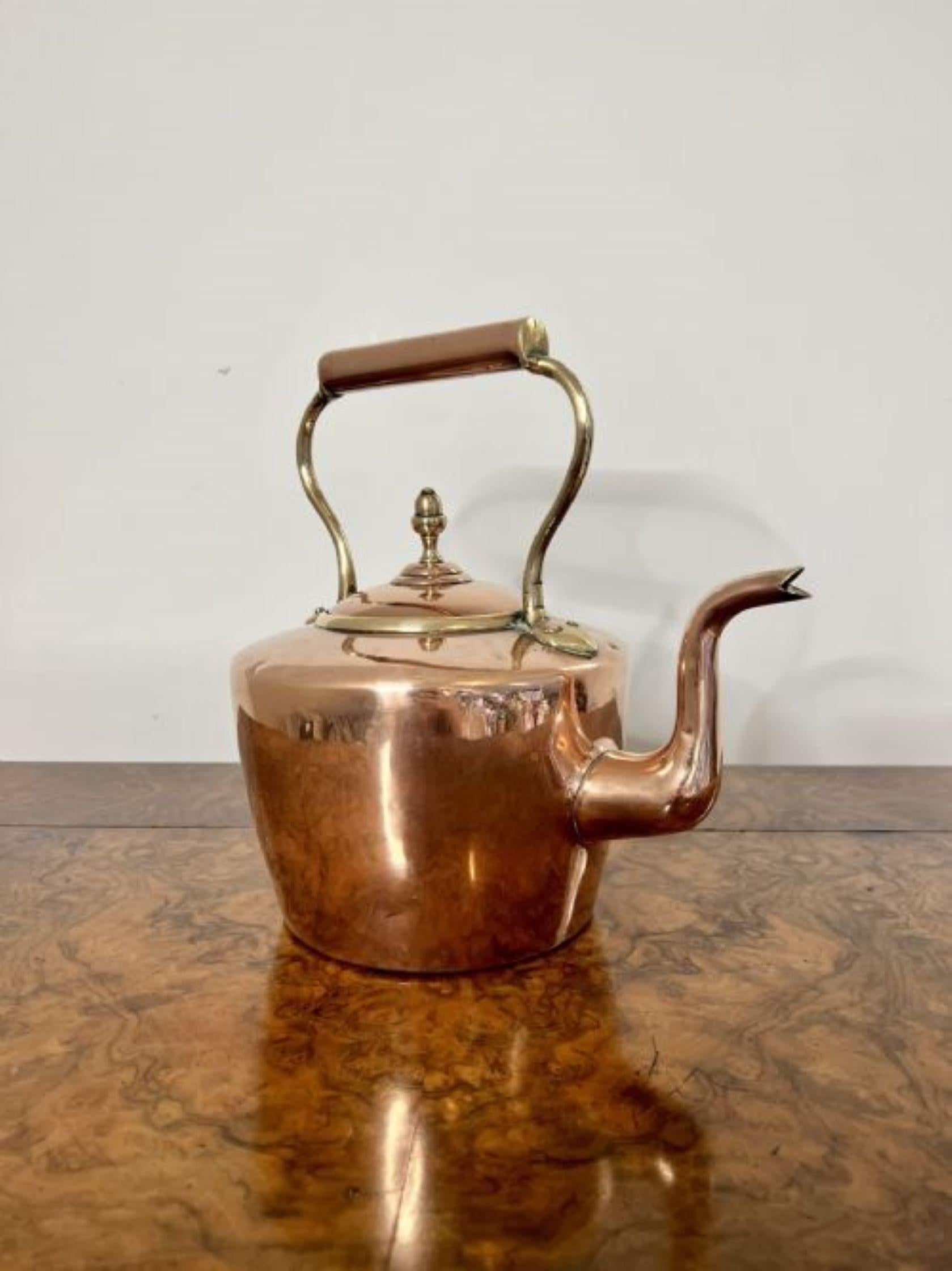 Antique George III quality copper kettle In Good Condition For Sale In Ipswich, GB