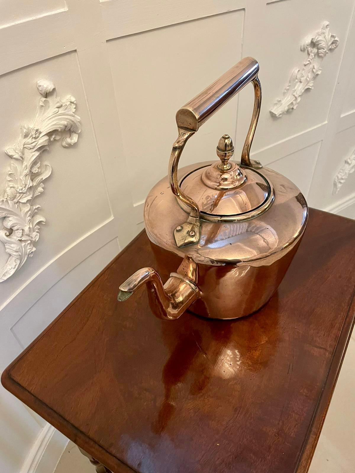 English Antique George III Quality Copper Kettle For Sale