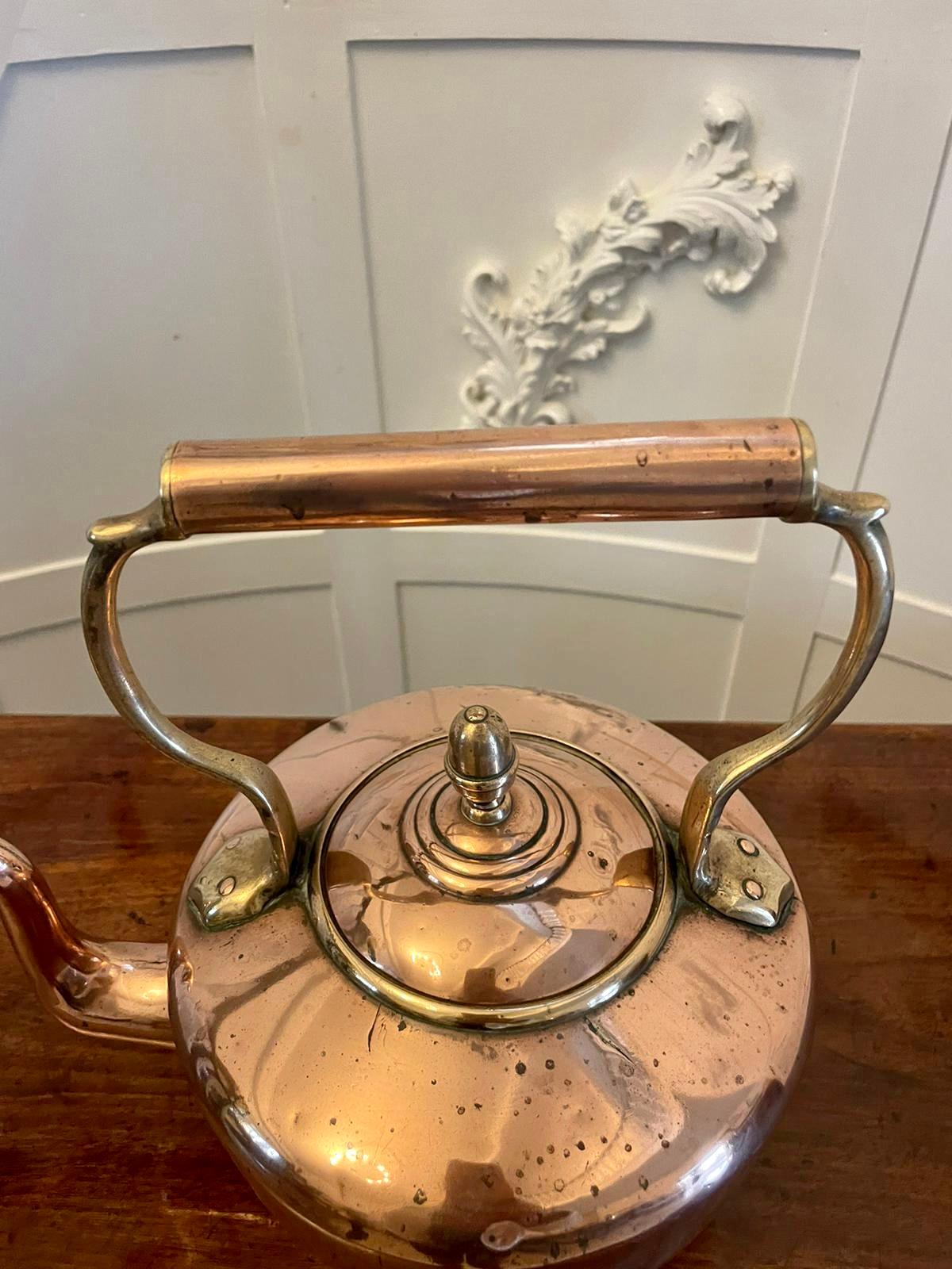 19th Century Antique George III Quality Copper Kettle  For Sale