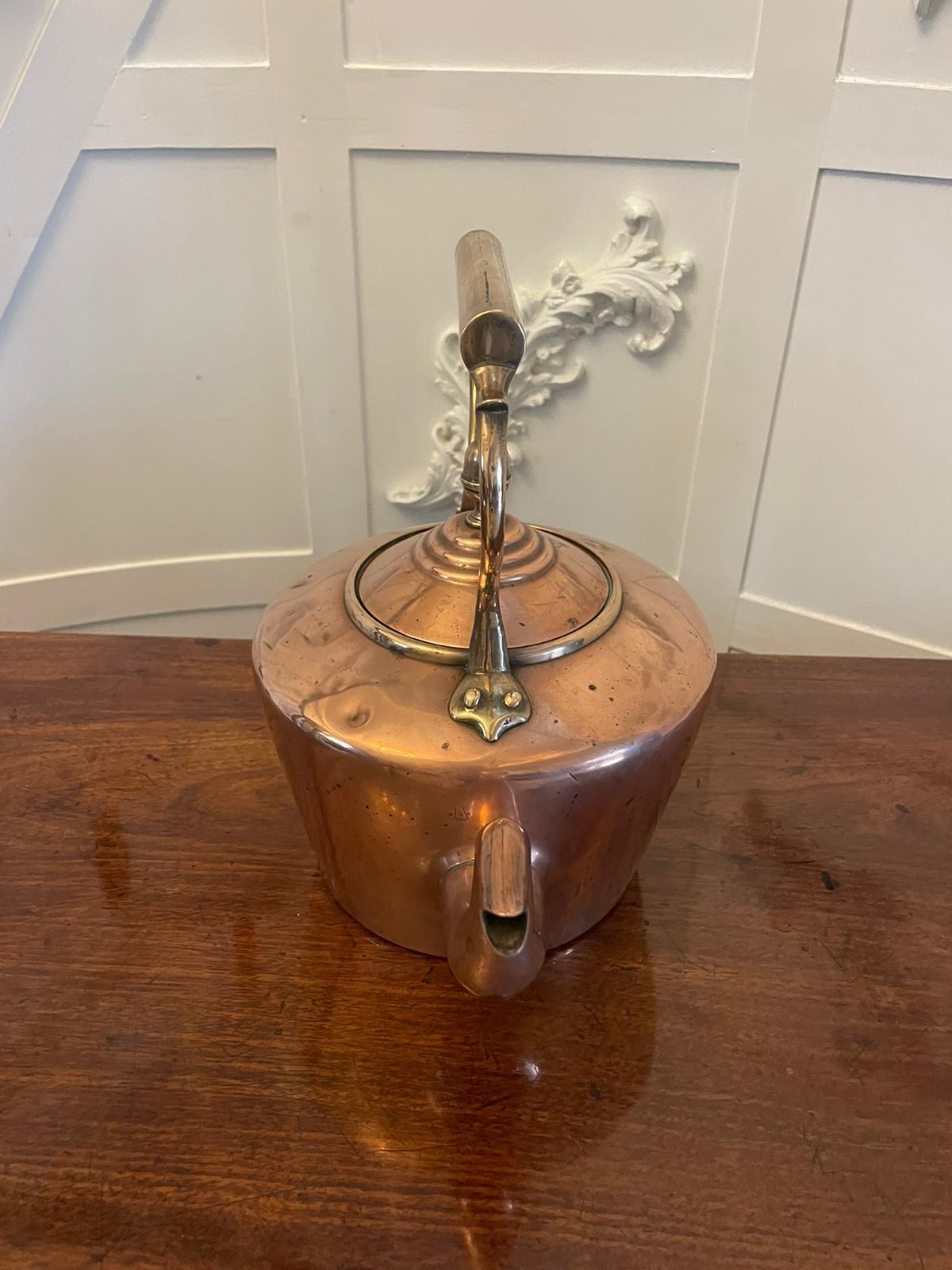 Antique George III Quality Copper Kettle  1