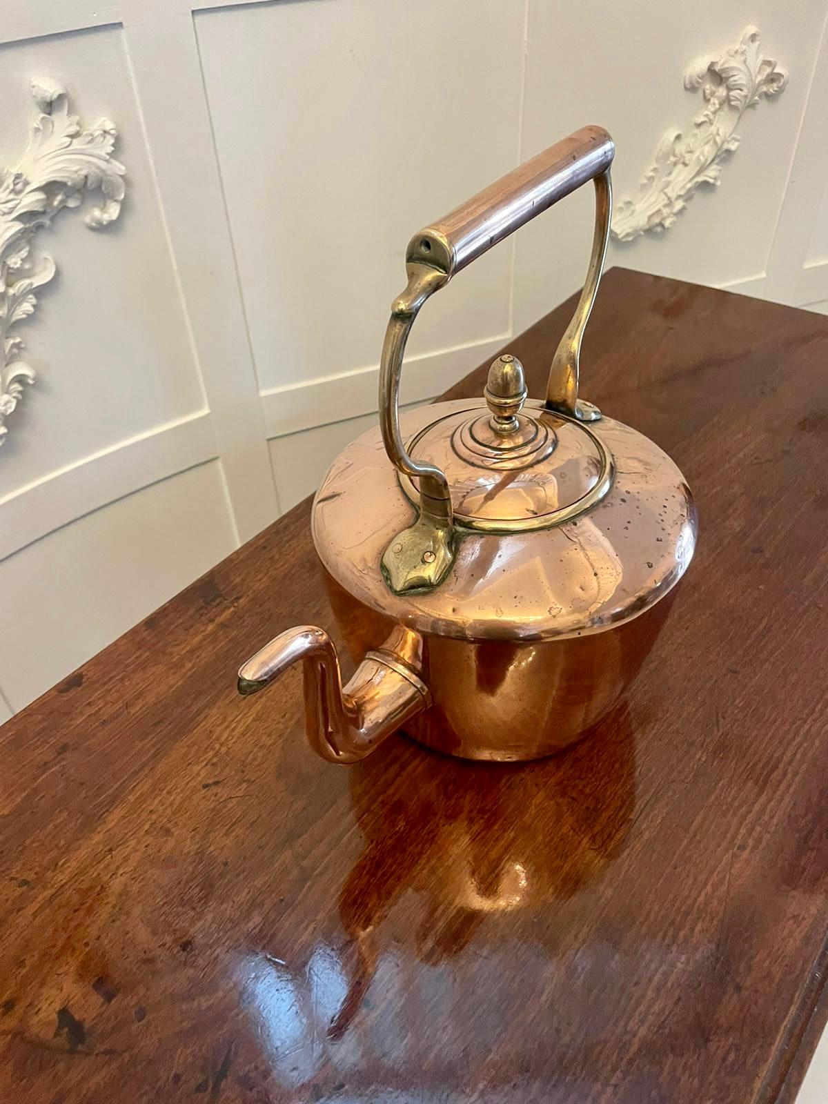 Antique George III Quality Copper Kettle  For Sale 1