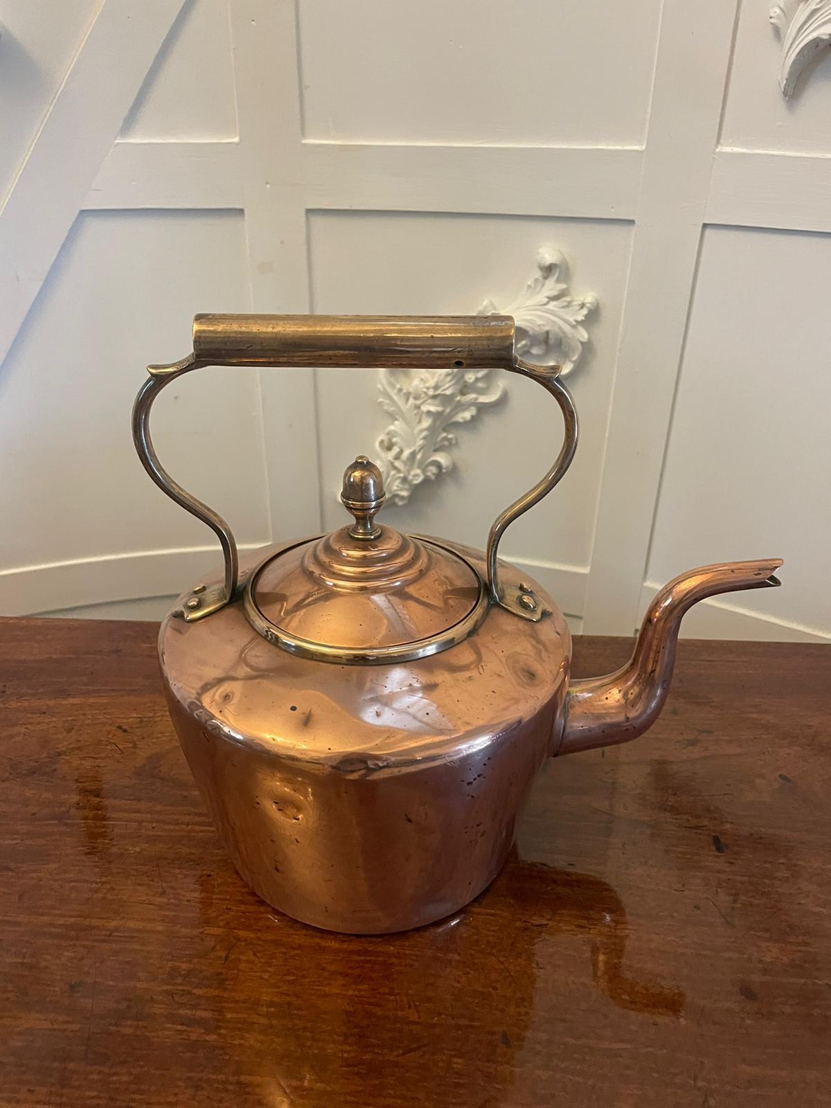 Antique George III Quality Copper Kettle  2