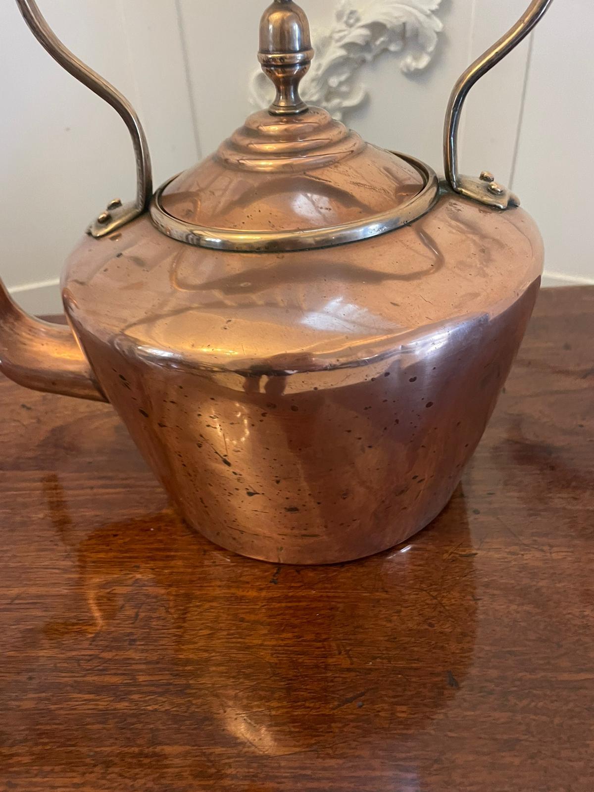 Antique George III Quality Copper Kettle  3