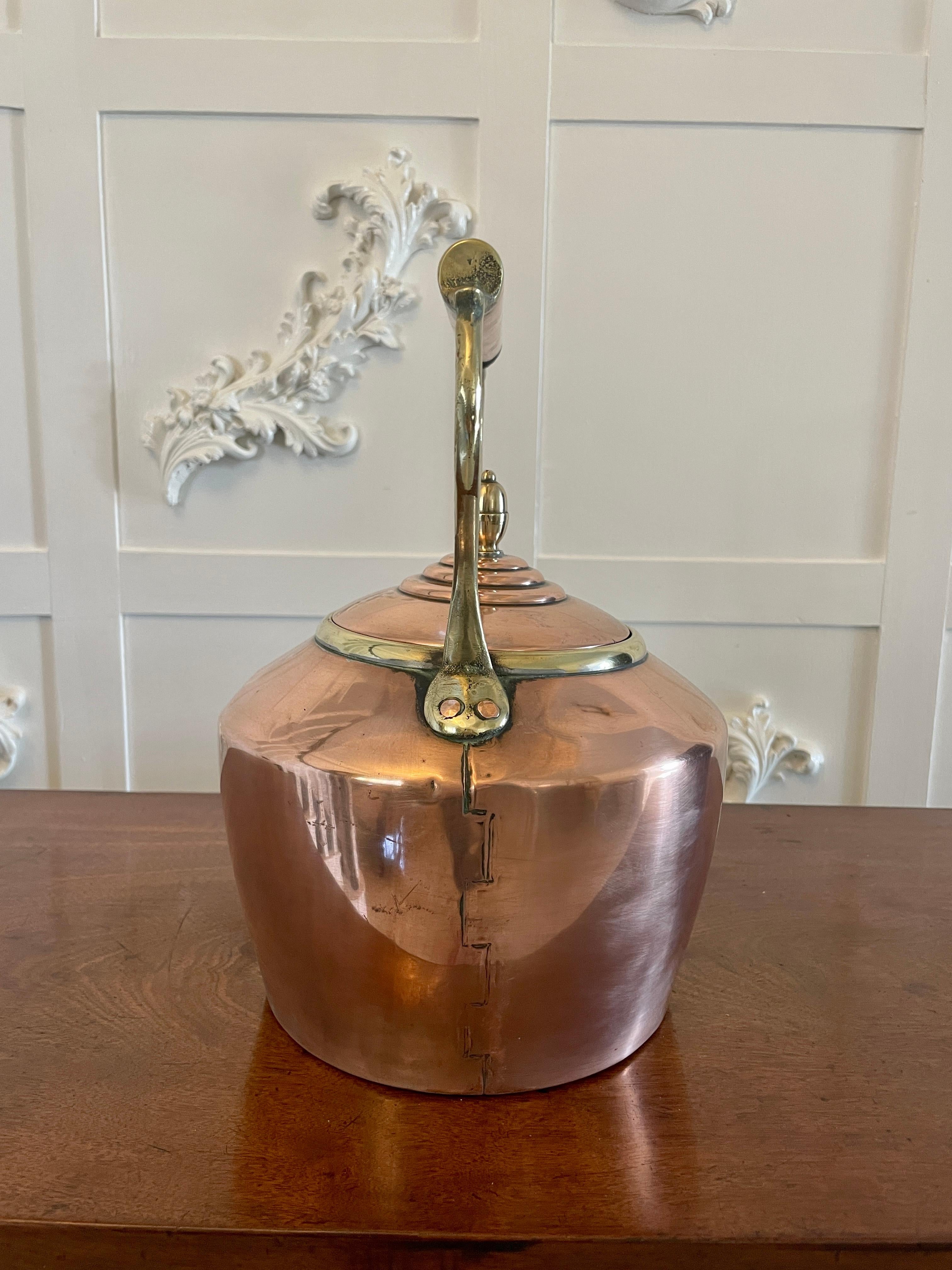 Antique George III Quality Copper Kettle For Sale 1