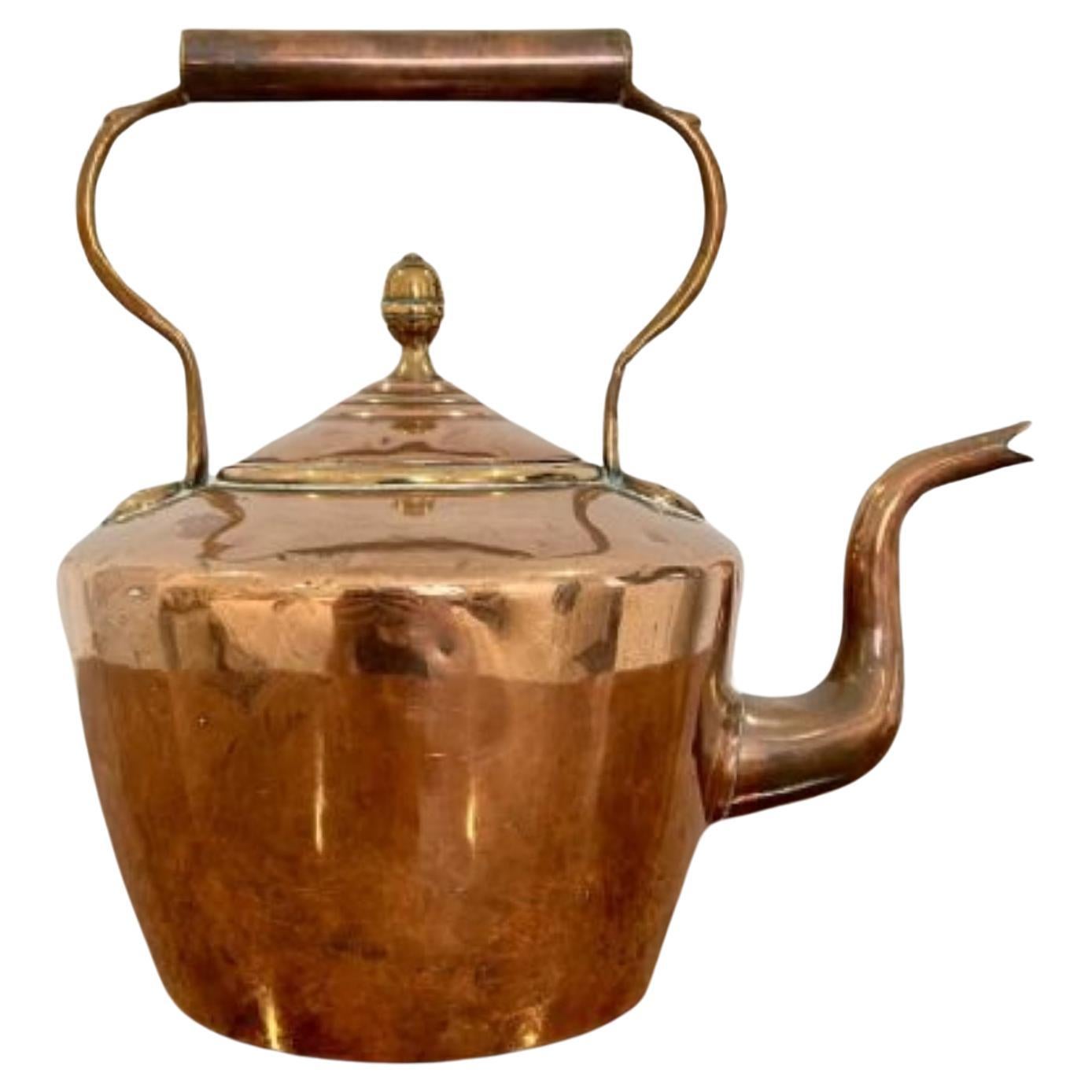 Antique George III Quality Copper Kettle  For Sale