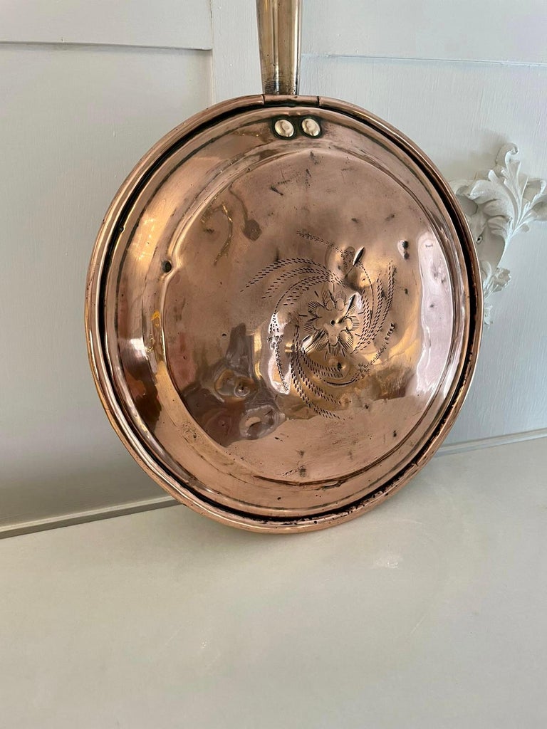 Antique III Quality Copper Warming Pan For Sale at 1stDibs