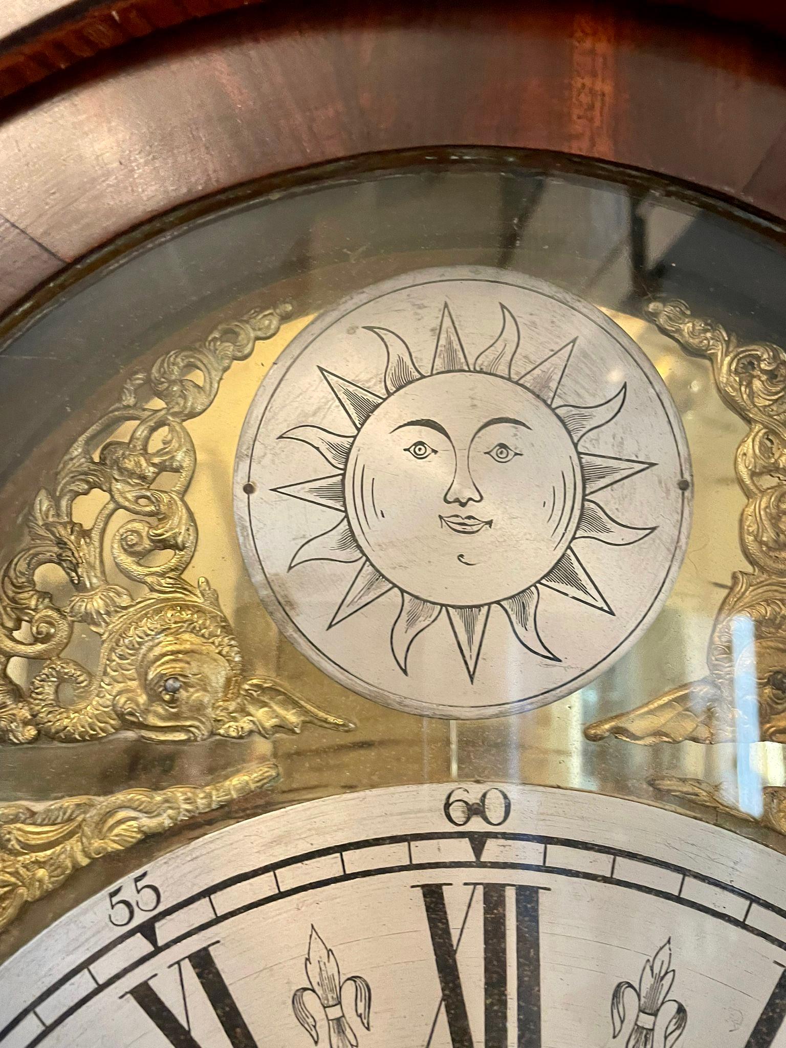Antiquité George III Quality Eight Day Brass Face Oak Longcase Clock en vente 4
