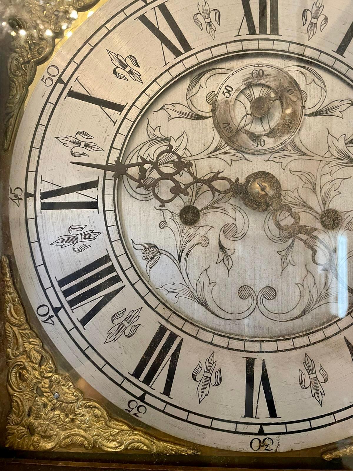 Antiquité George III Quality Eight Day Brass Face Oak Longcase Clock Bon état - En vente à Suffolk, GB