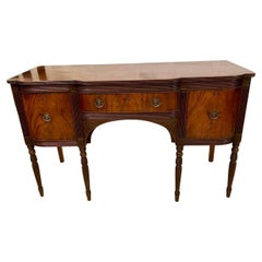 Antique George III Quality Figured Mahogany Breakfront Sideboard