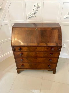 Antique George III Quality Figured Mahogany Bureau