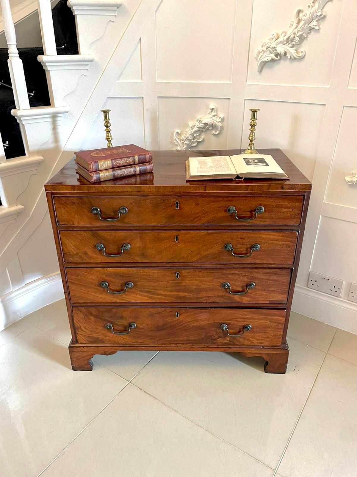 Other Antique George III Quality Figured Mahogany Chest of 4 Drawers  For Sale