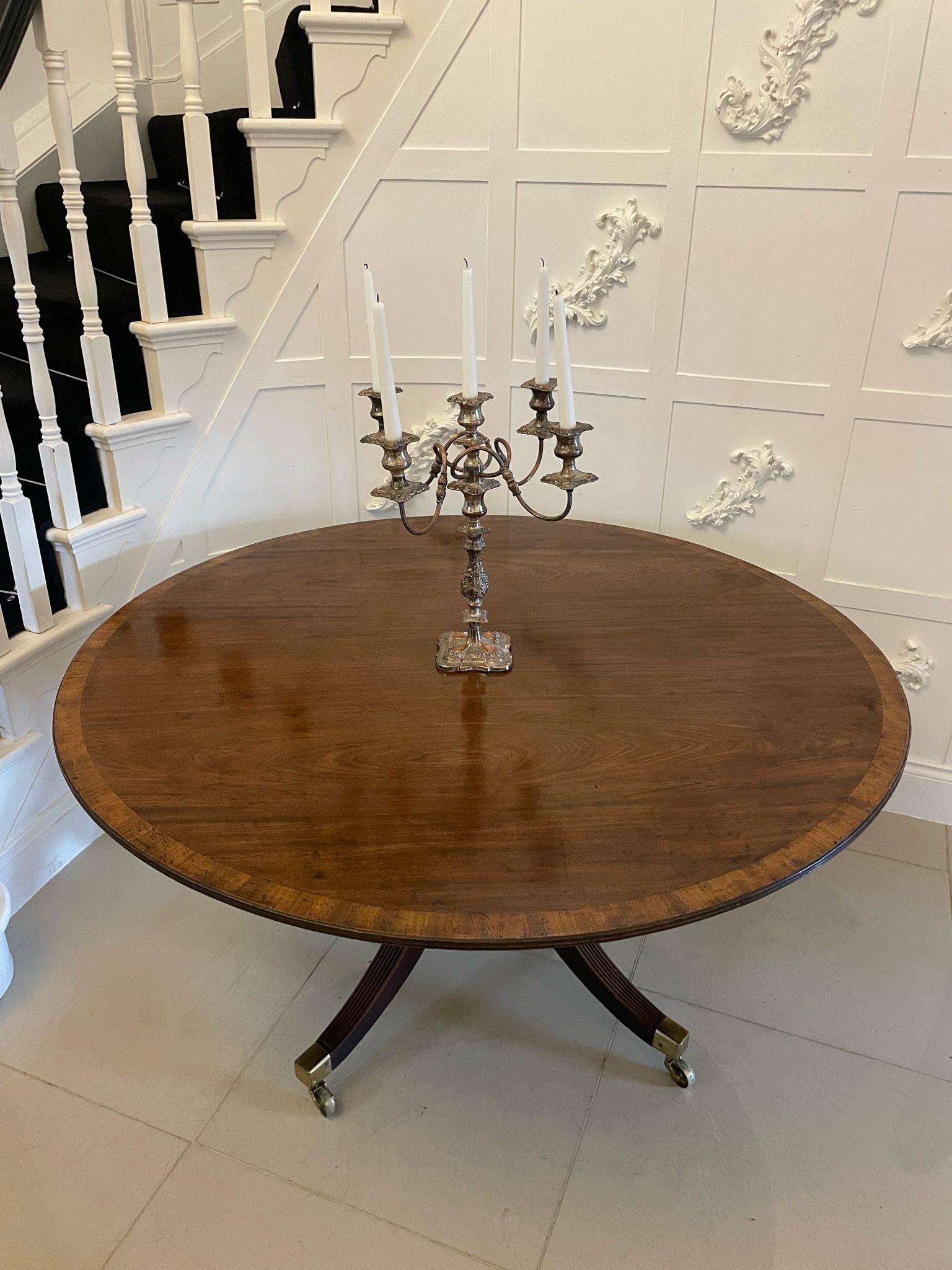 19th Century Antique George III Quality Figured Mahogany Circular Dining Table  For Sale
