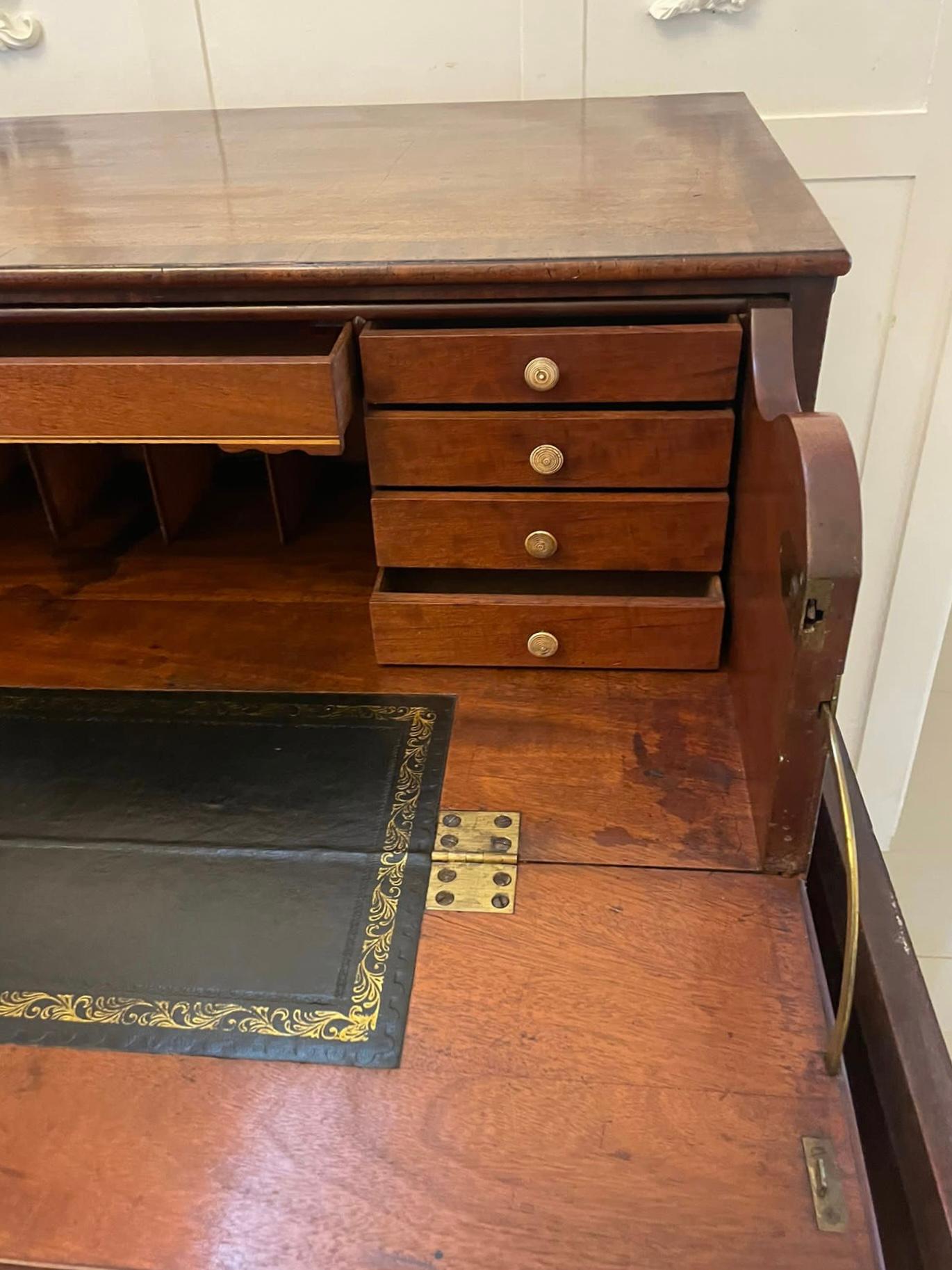 Antique George III Quality Figured Mahogany Secretaire Desk/Cabinet  For Sale 3