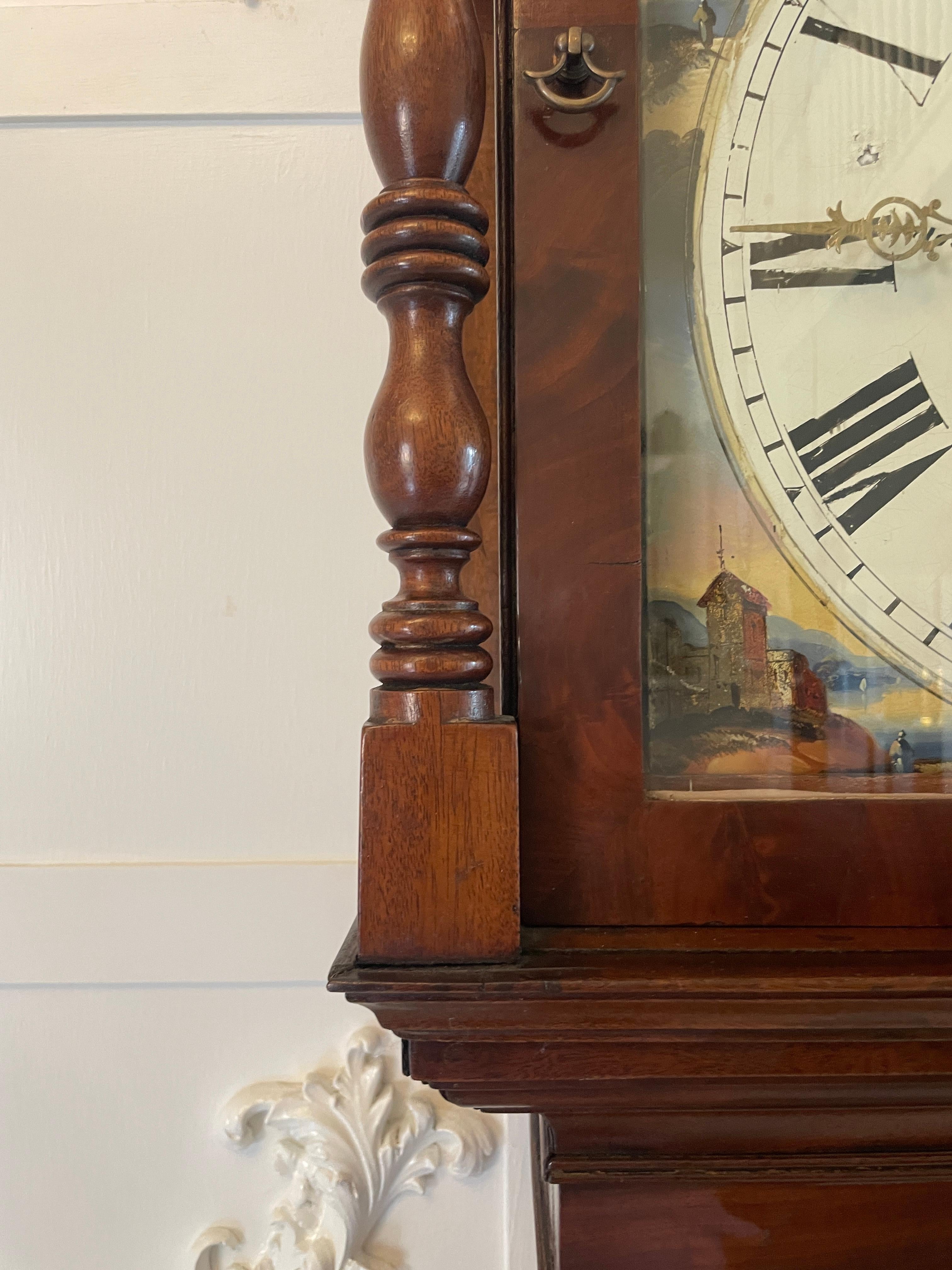 Horloge ancienne de qualité George III en acajou à 8 jours en vente 5
