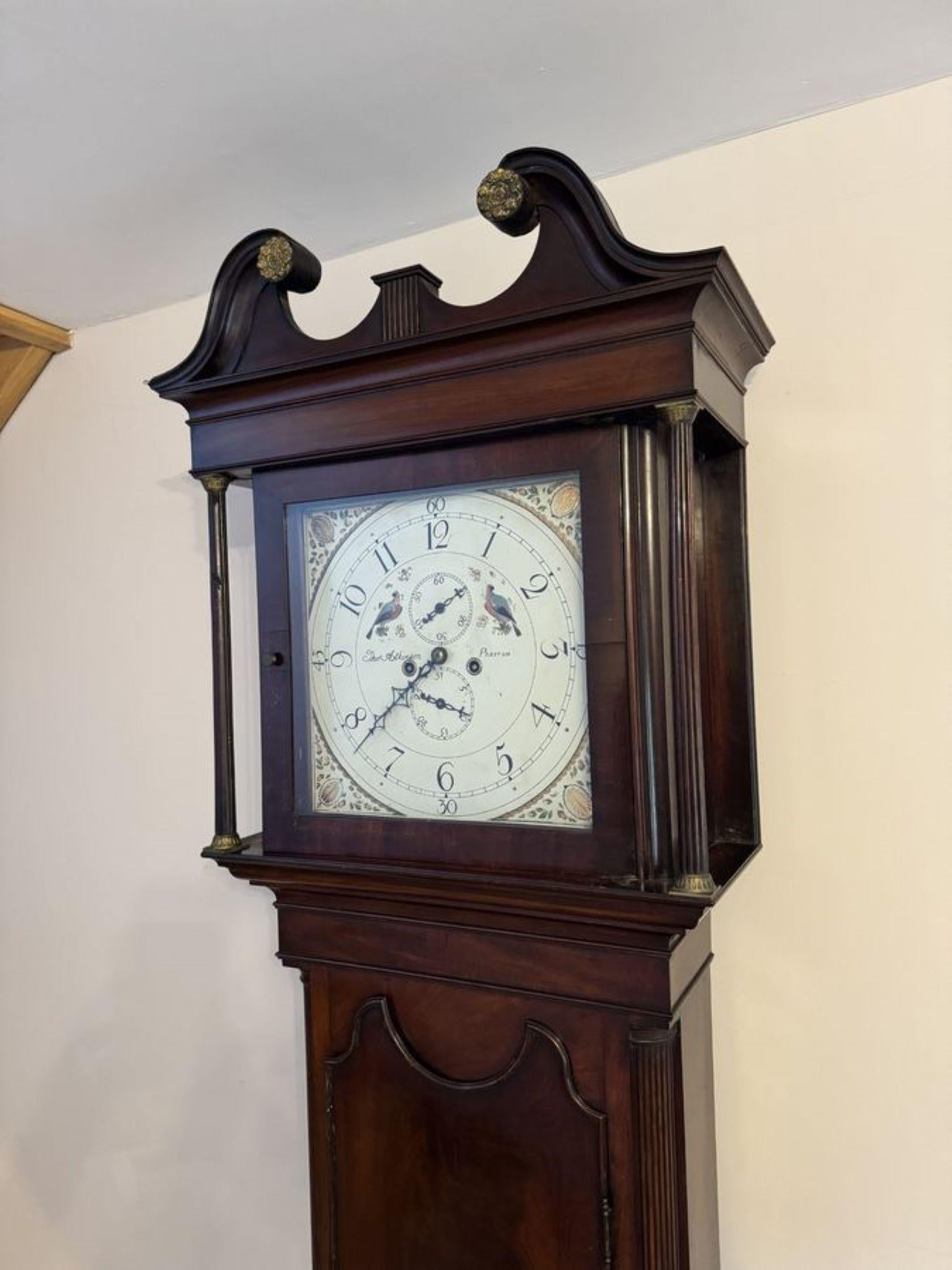19th Century Antique George III quality mahogany 8 day longcase clock For Sale