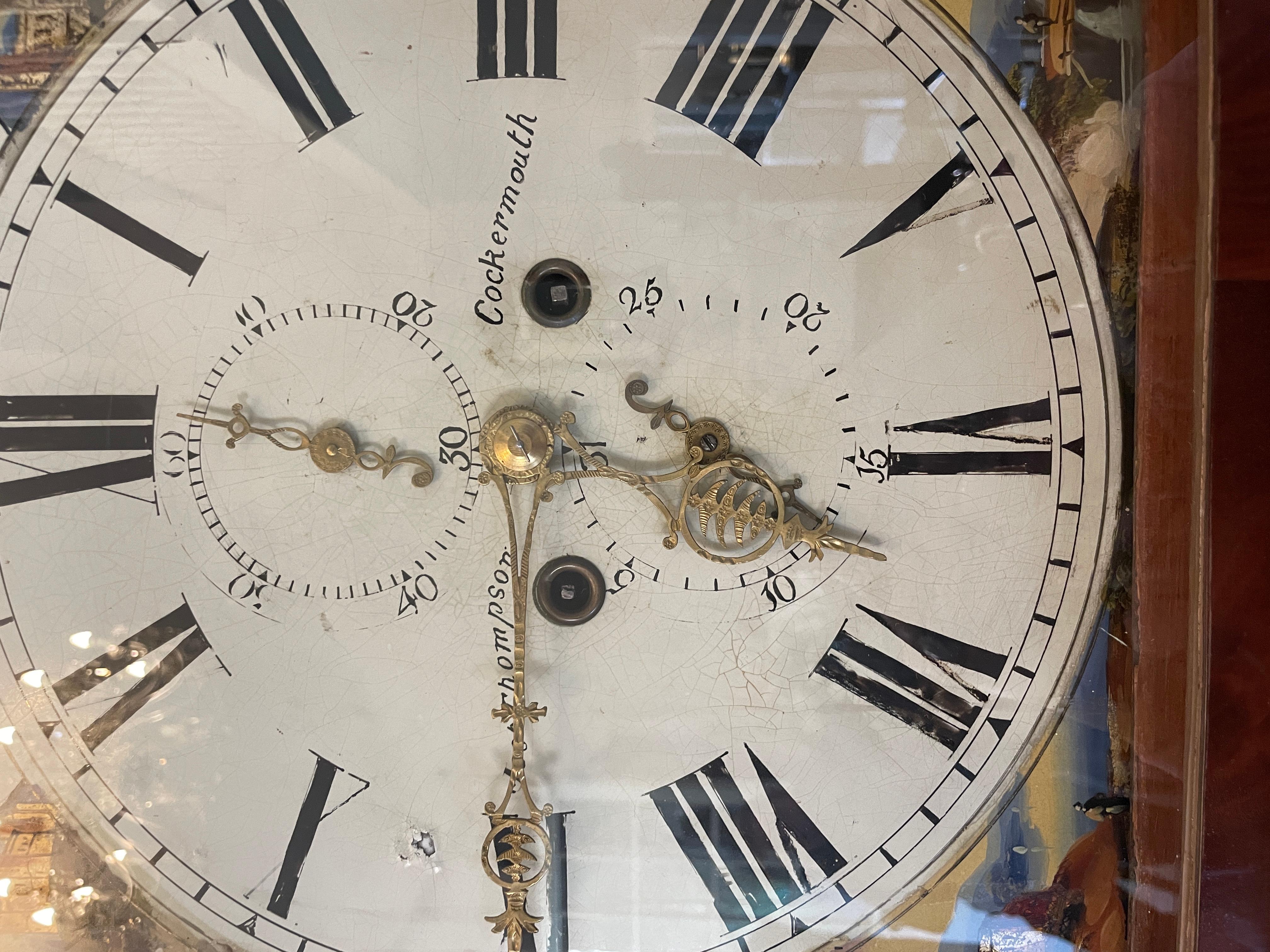 Horloge ancienne de qualité George III en acajou à 8 jours en vente 2
