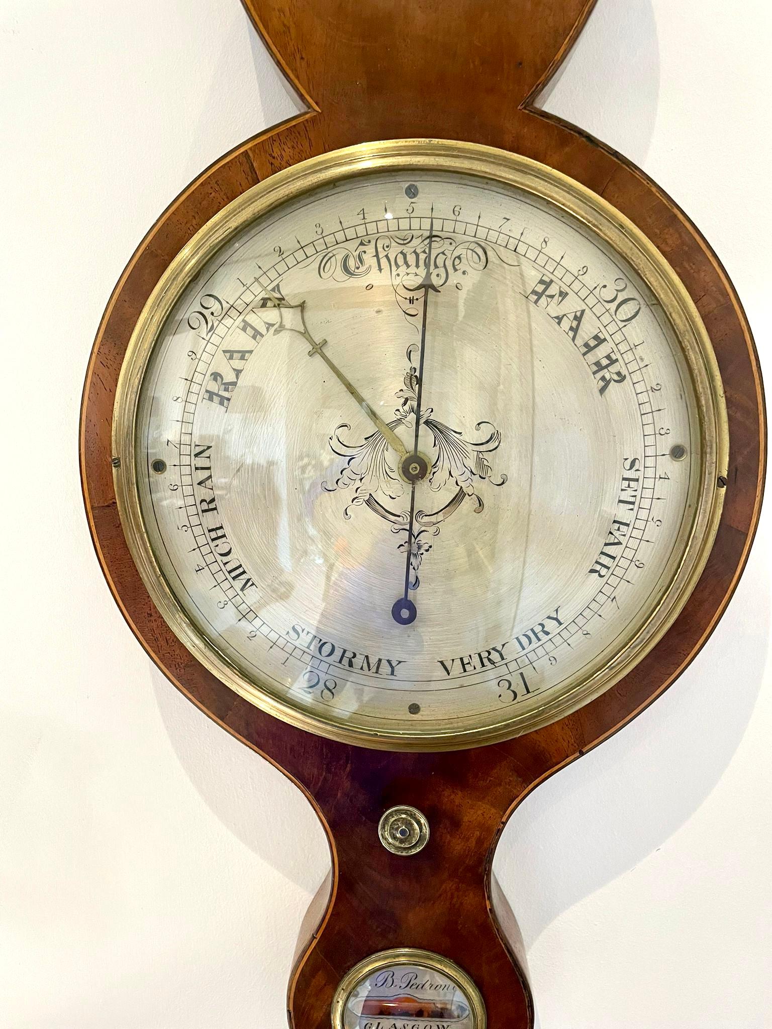 Late 18th Century Antique George III Quality Mahogany Banjo Barometer