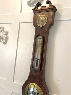 Antique George III Quality Mahogany Banjo Barometer