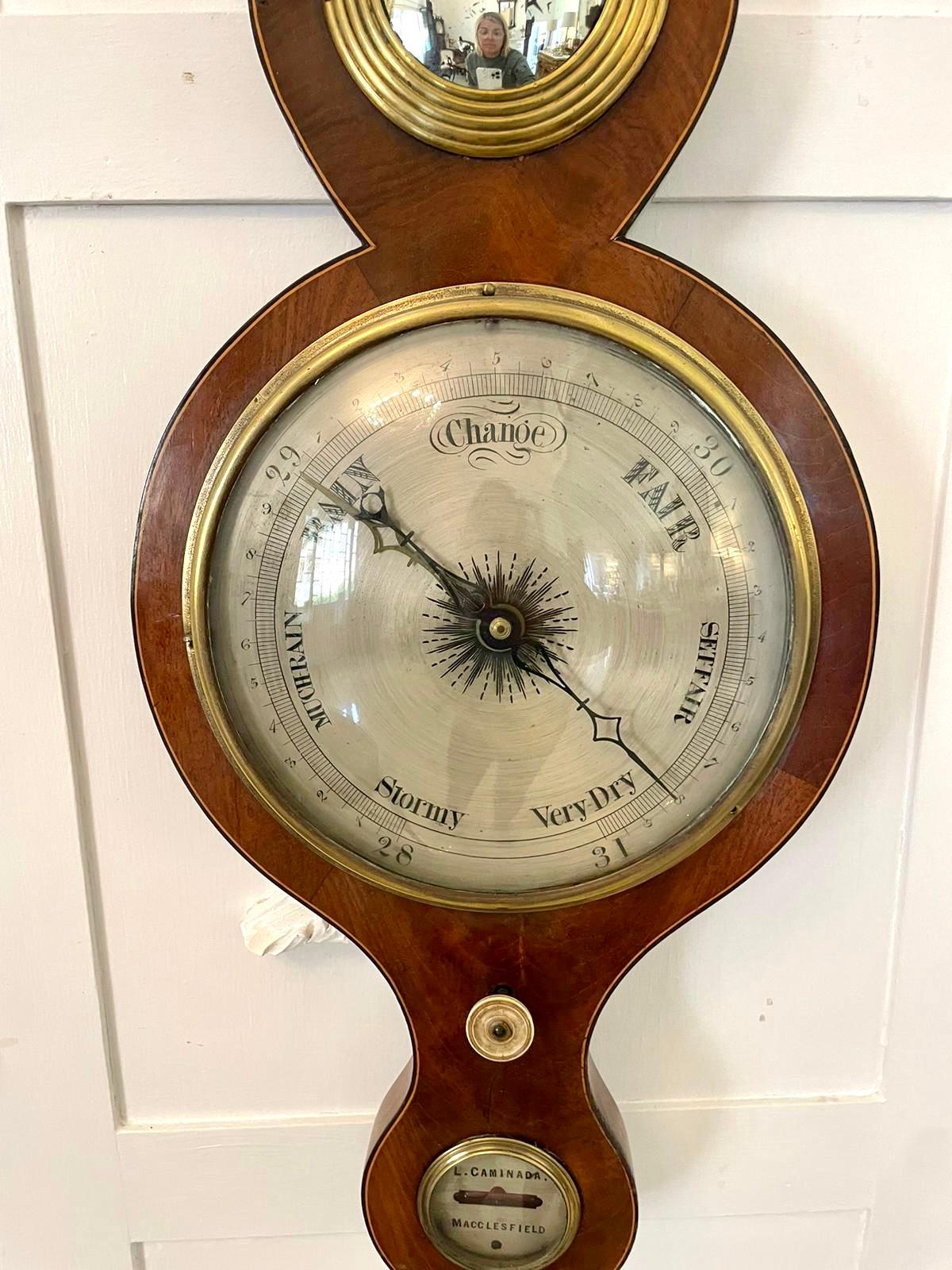 English Antique George III Quality Mahogany Banjo Barometer