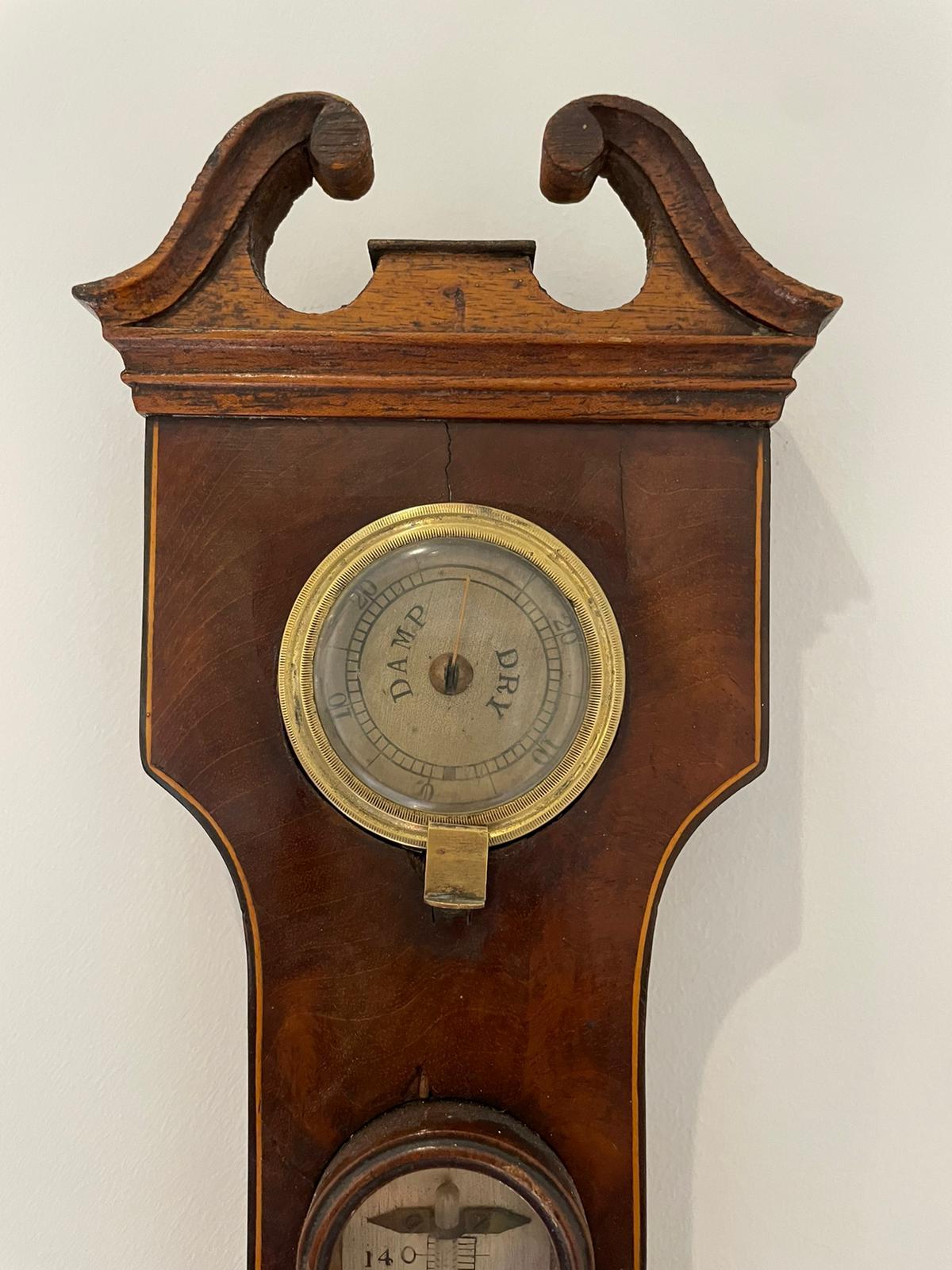 Antique George III Quality Mahogany Banjo Barometer In Good Condition For Sale In Suffolk, GB
