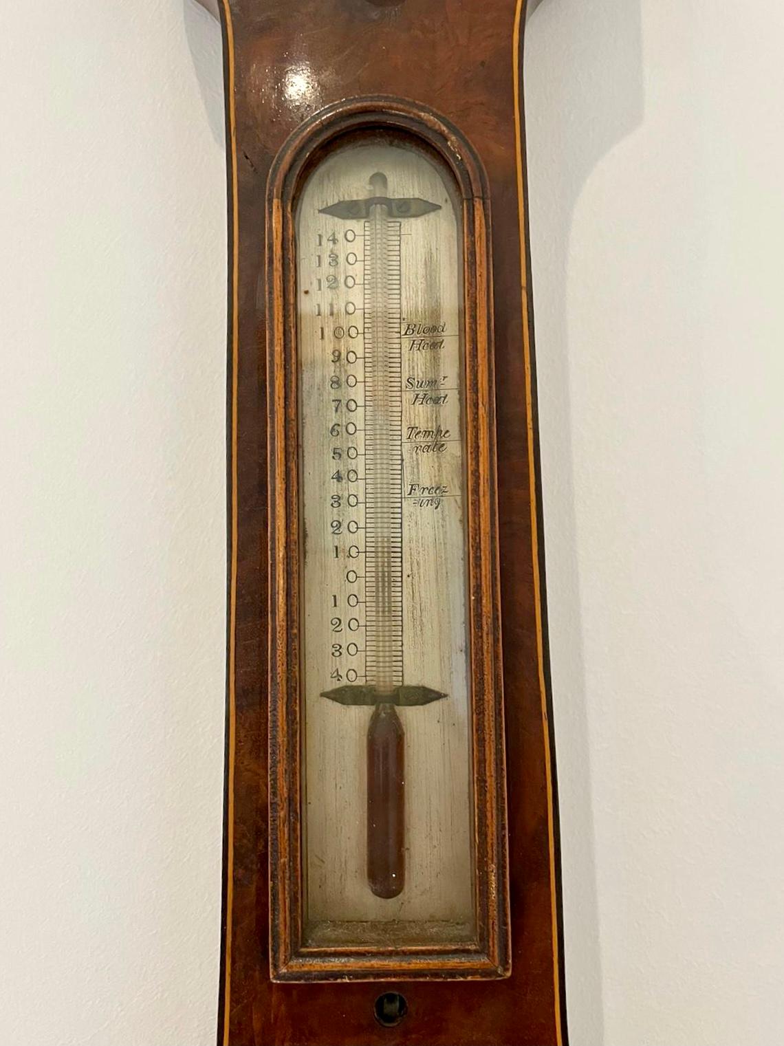 Early 19th Century Antique George III Quality Mahogany Banjo Barometer For Sale