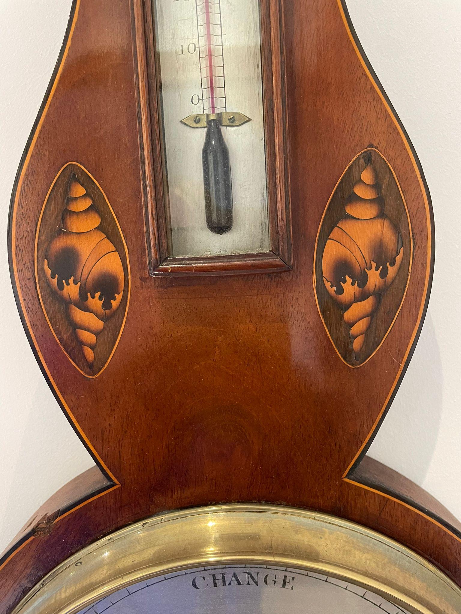 Antique George III Quality Mahogany Banjo Barometer For Sale 1