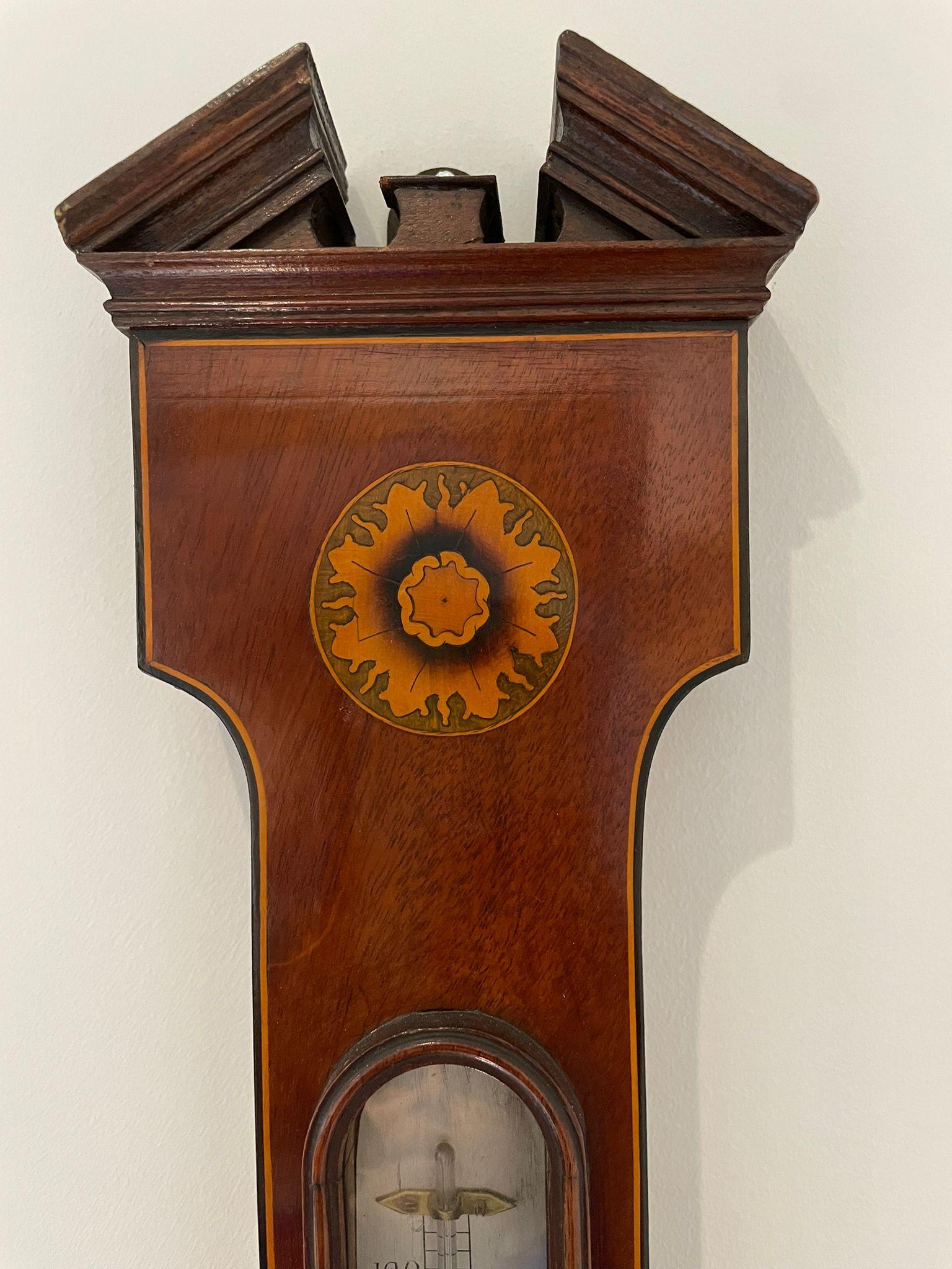 Antique George III Quality Mahogany Banjo Barometer For Sale 2