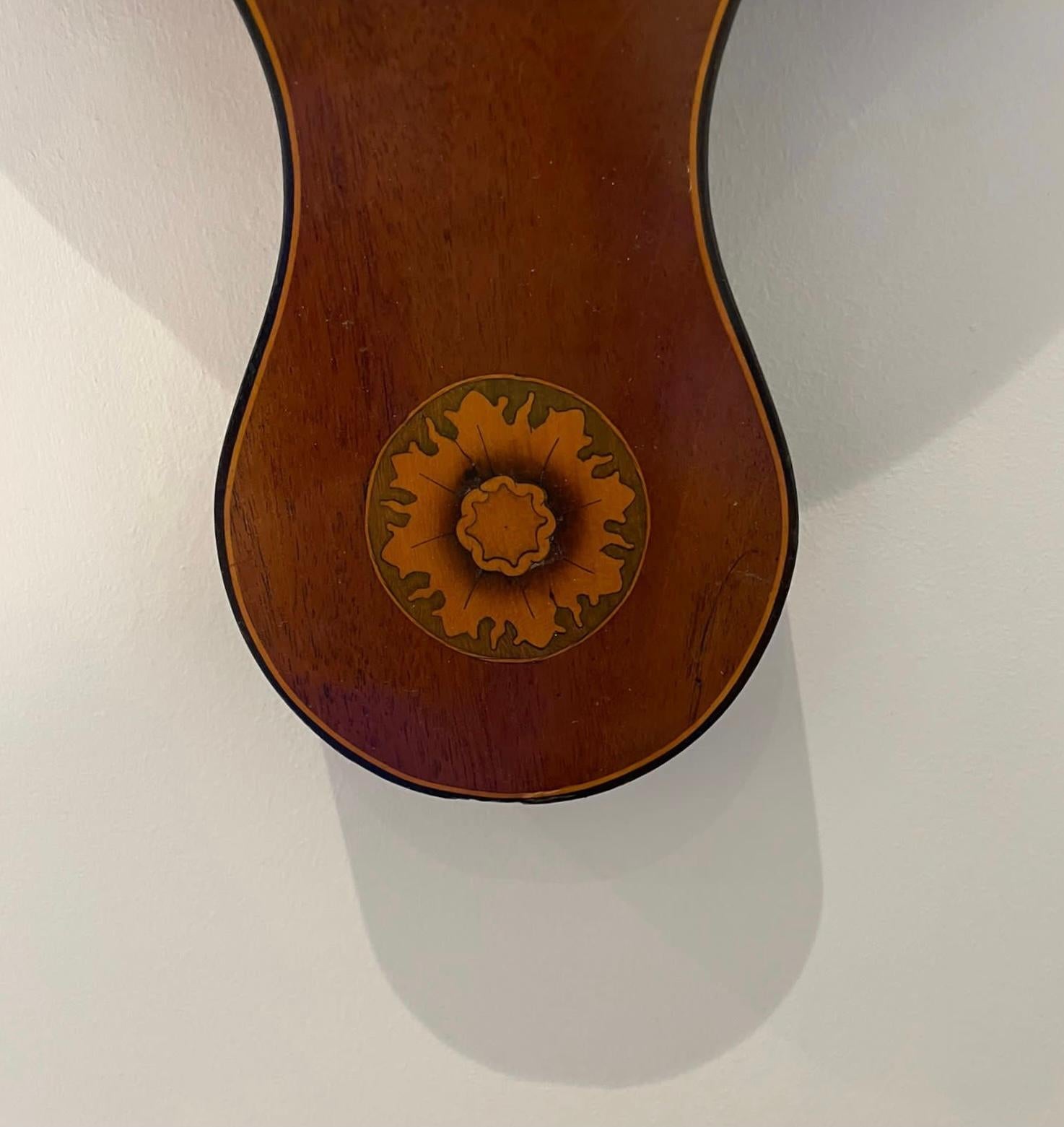 Antique George III Quality Mahogany Banjo Barometer For Sale 3