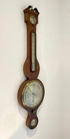 Antique George III Quality Mahogany Banjo Barometer