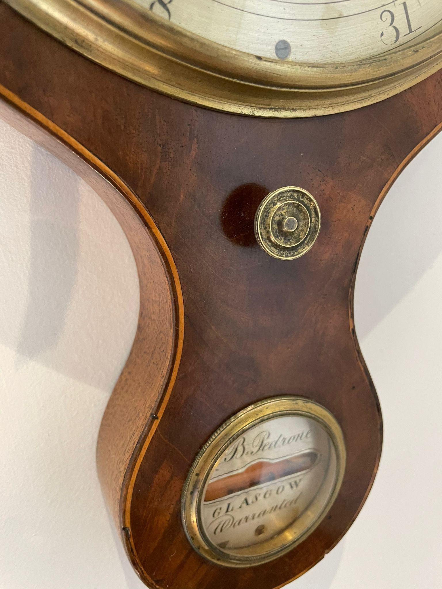 Antique George III Quality Mahogany Banjo Barometer 2