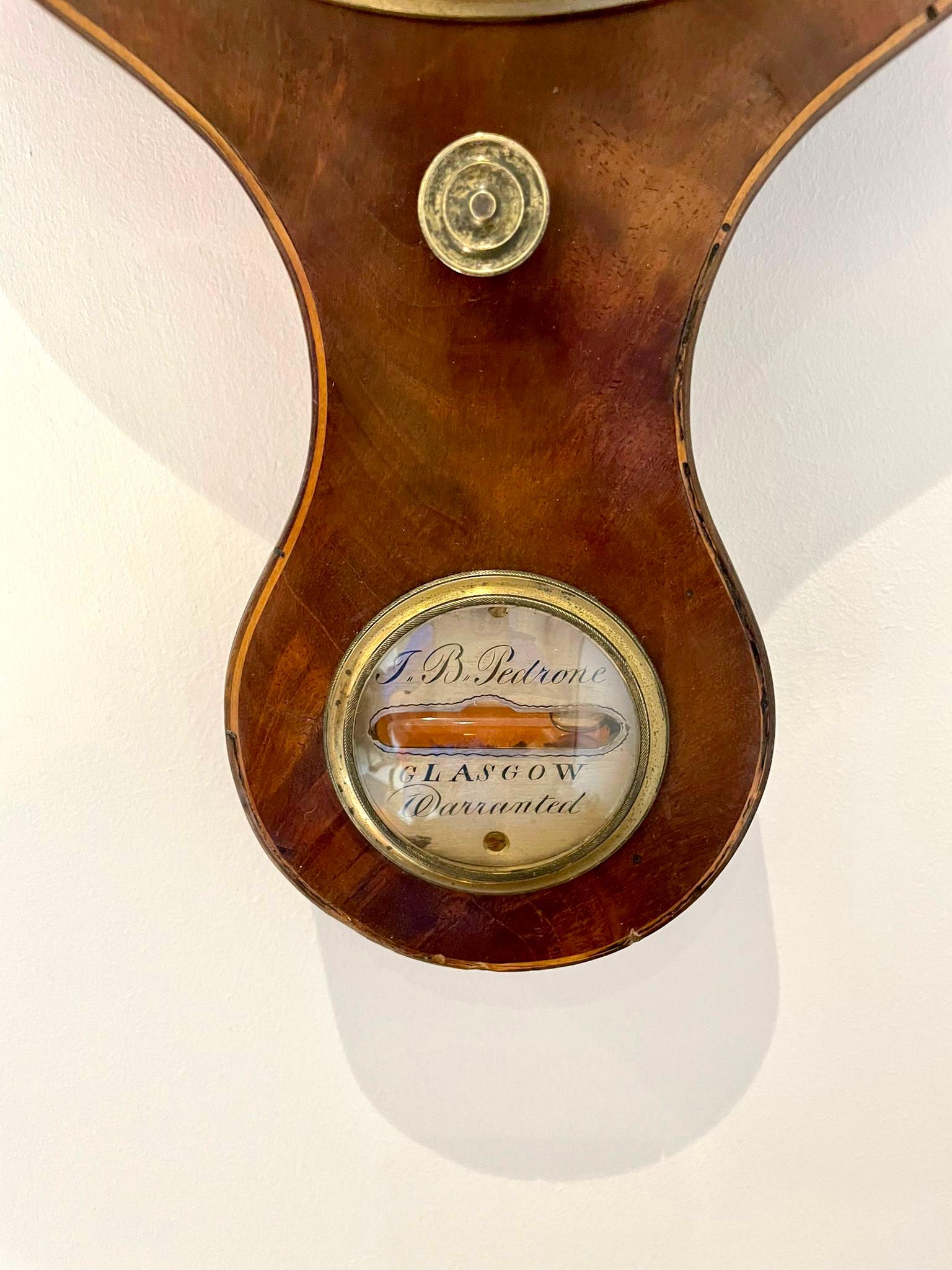 Antique George III Quality Mahogany Banjo Barometer 3