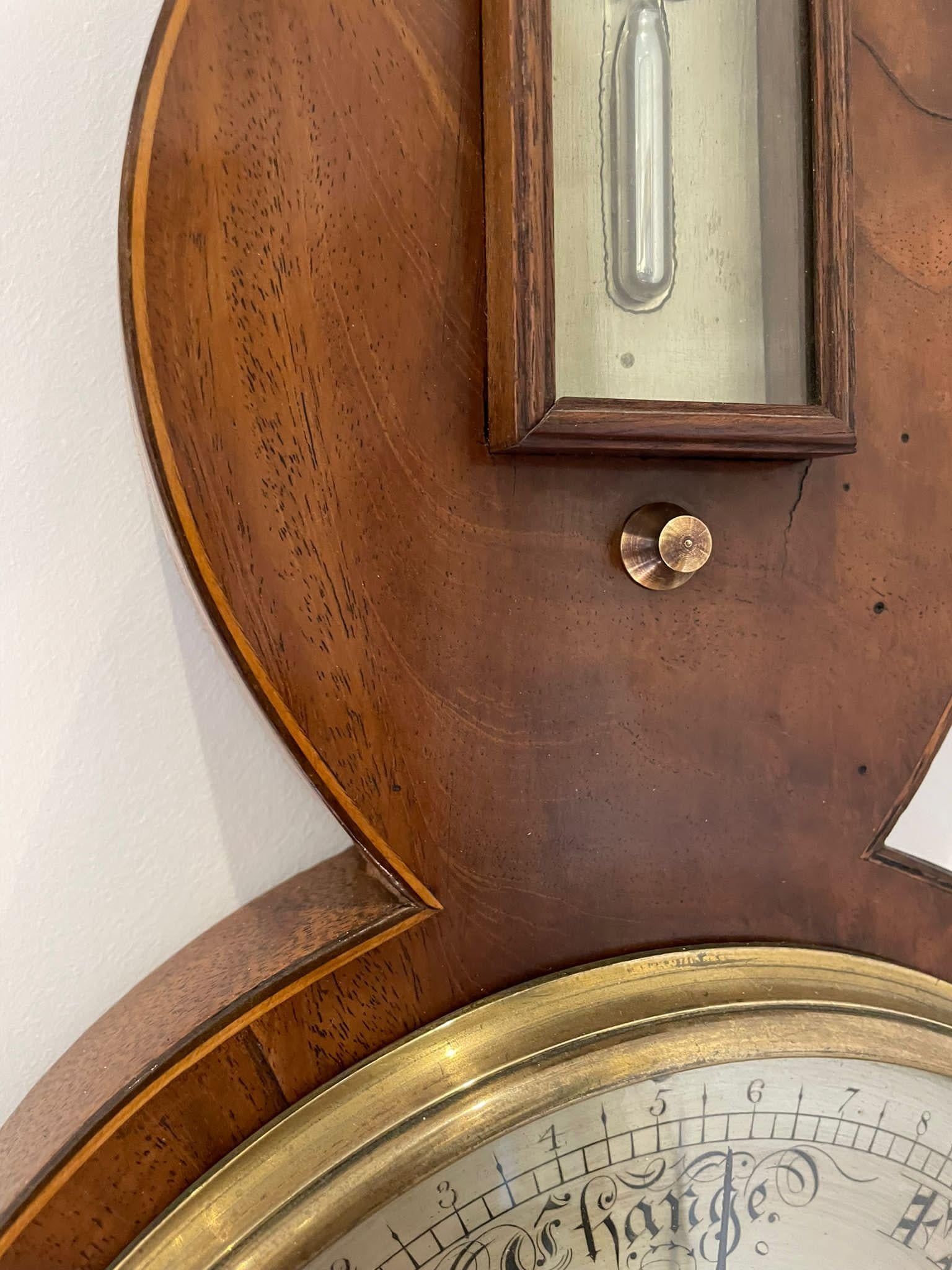 Antique George III Quality Mahogany Banjo Barometer 4