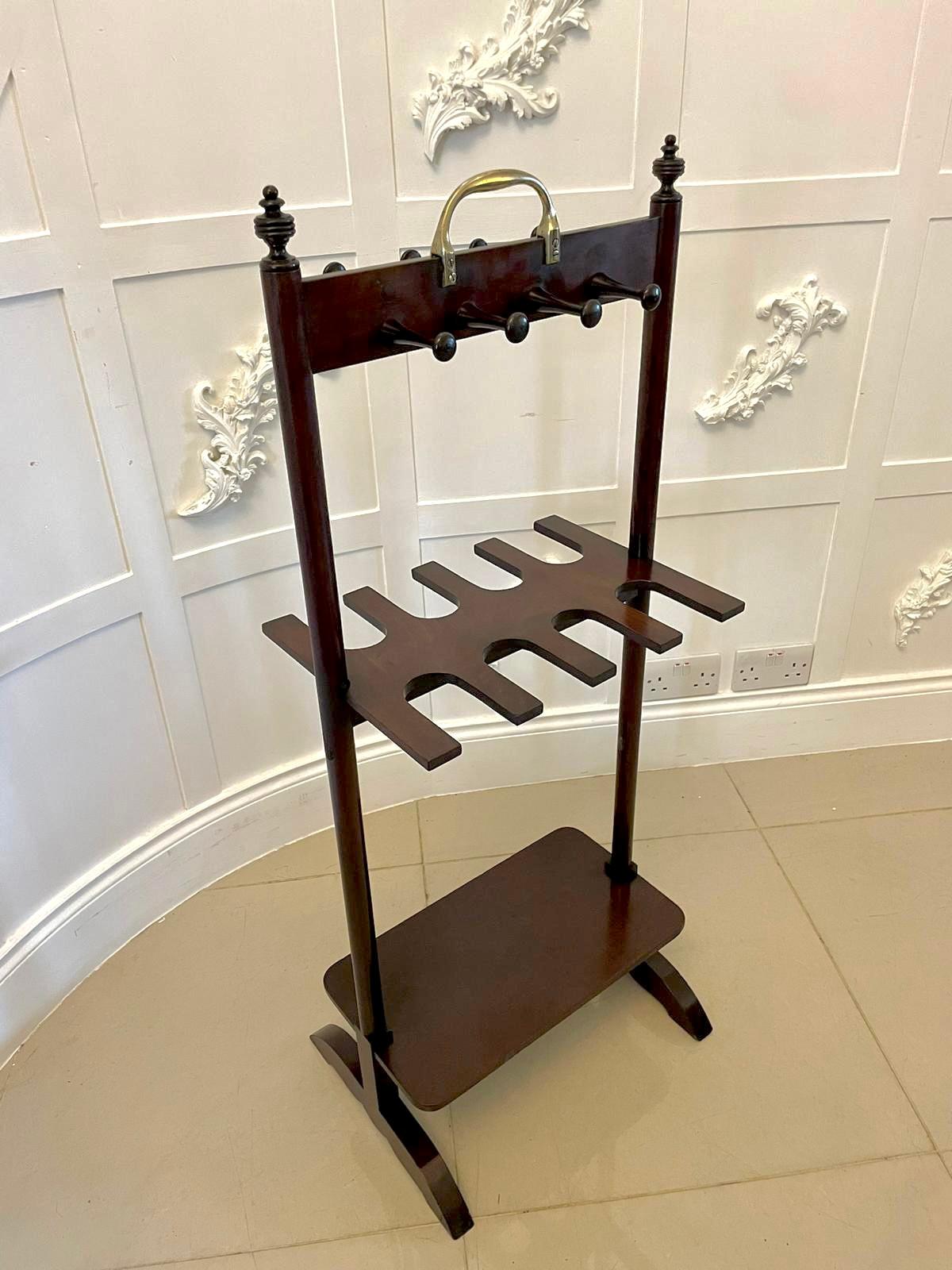 English Antique George III Quality Mahogany Boot Rack For Sale