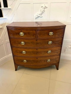 Antique George III Quality Mahogany Bow Front Chest of 5 Drawers