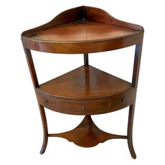 Antique George III Quality Mahogany Bow Fronted Corner Table