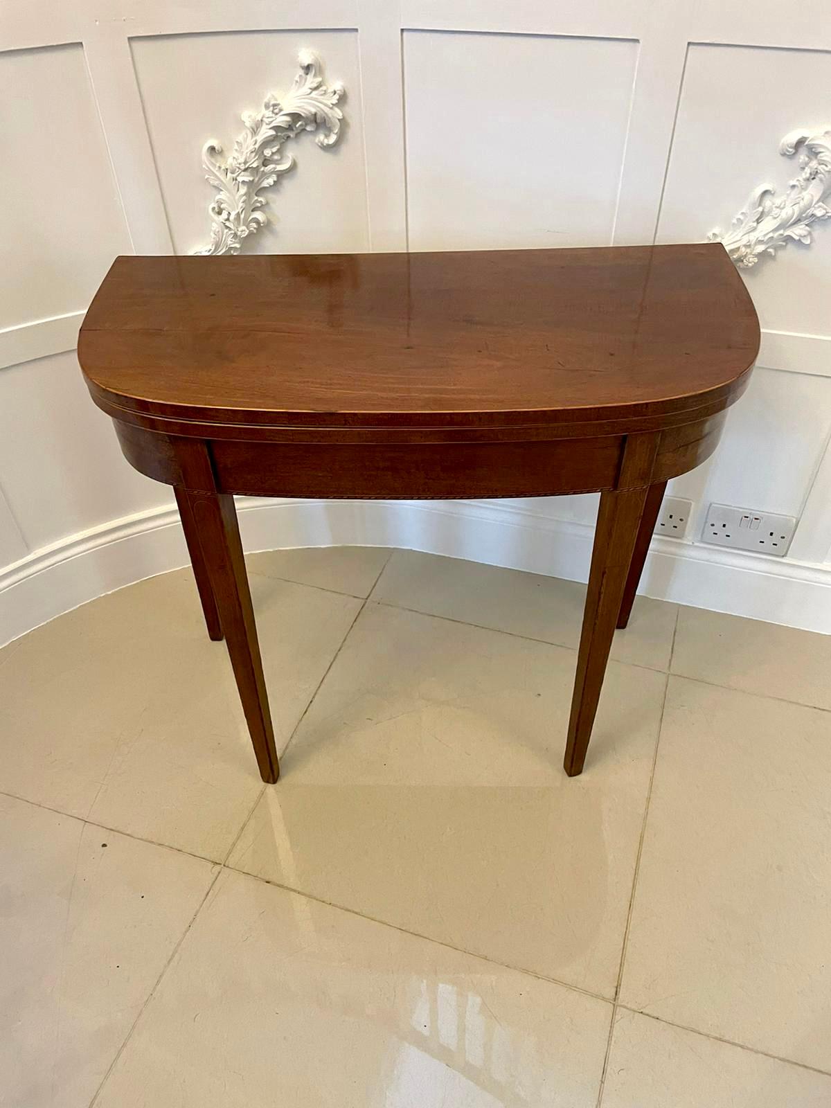 English Antique George III Quality Mahogany Card Table For Sale
