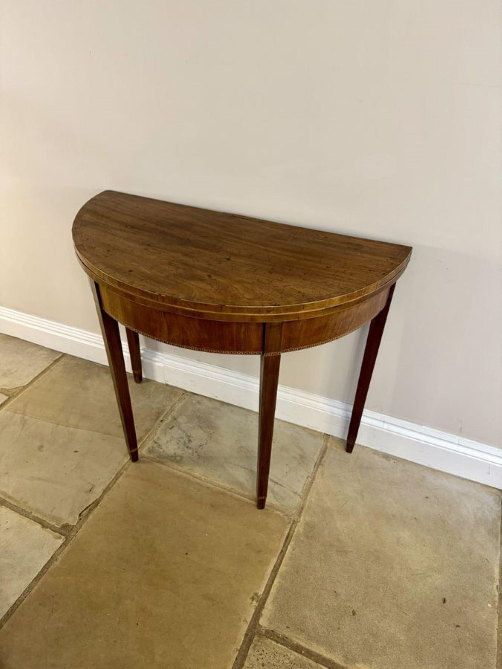 Antique George III quality mahogany card table 2
