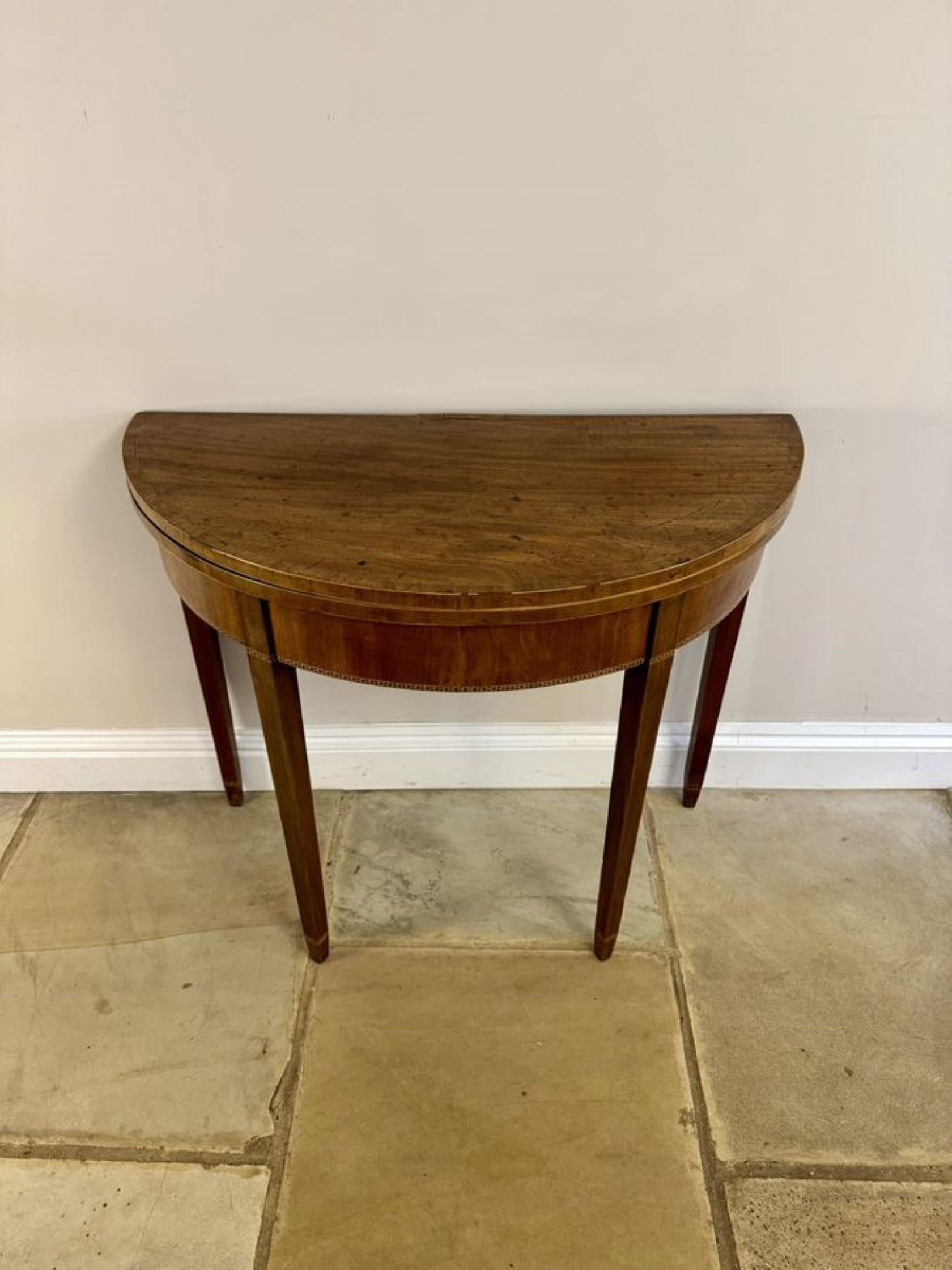 Antique George III quality mahogany card table 3