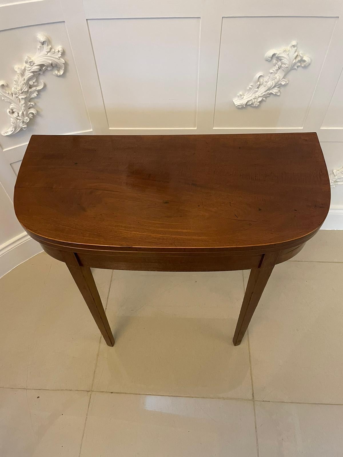 Antique George III Quality Mahogany Card Table For Sale 2